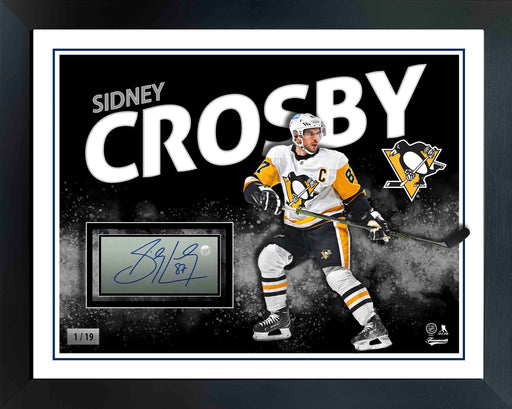 Sidney Crosby Embedded Signature 16x20 PhotoGlass Frame Penguins (Limited Edition of 19) - Frameworth Sports Canada 