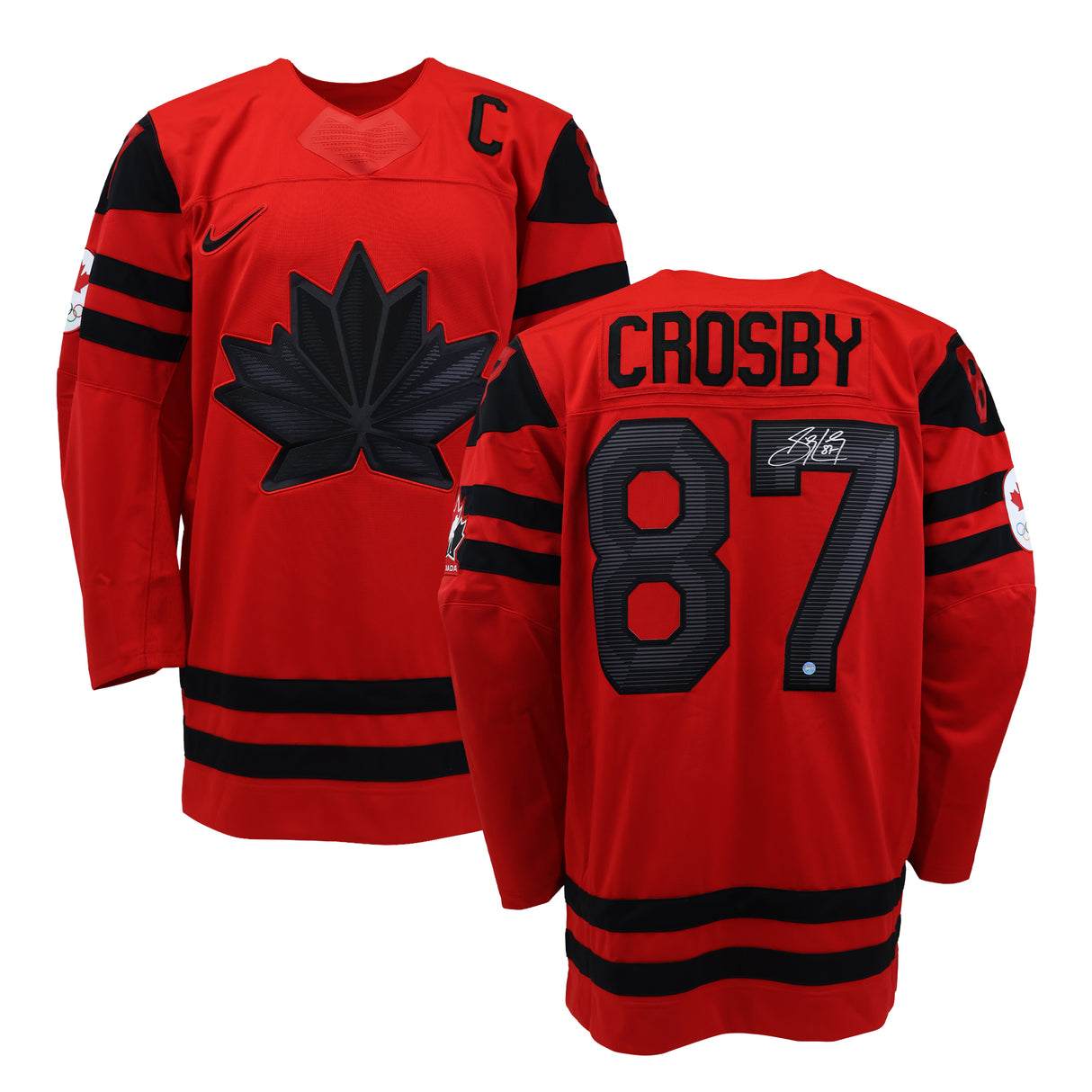 Sidney Crosby Signed Team Canada Replica 2022 Olympics Red Jersey