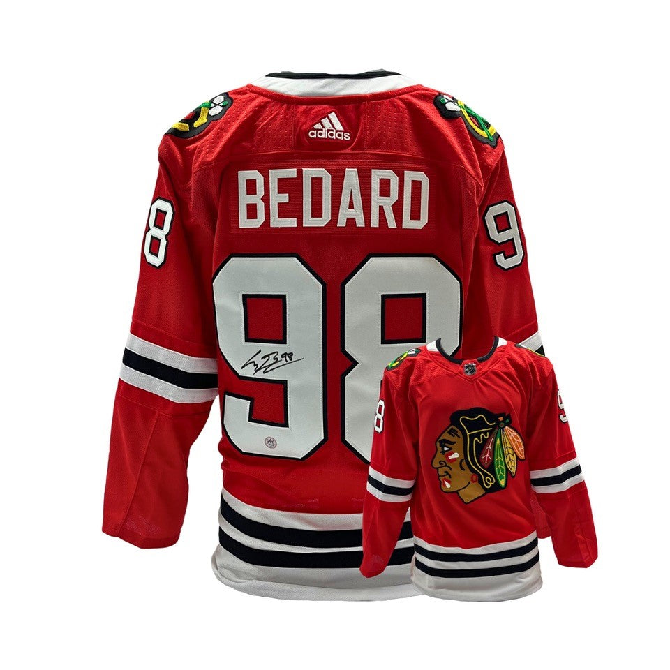 Connor Bedard Signed Jersey Blackhawks Red Adidas