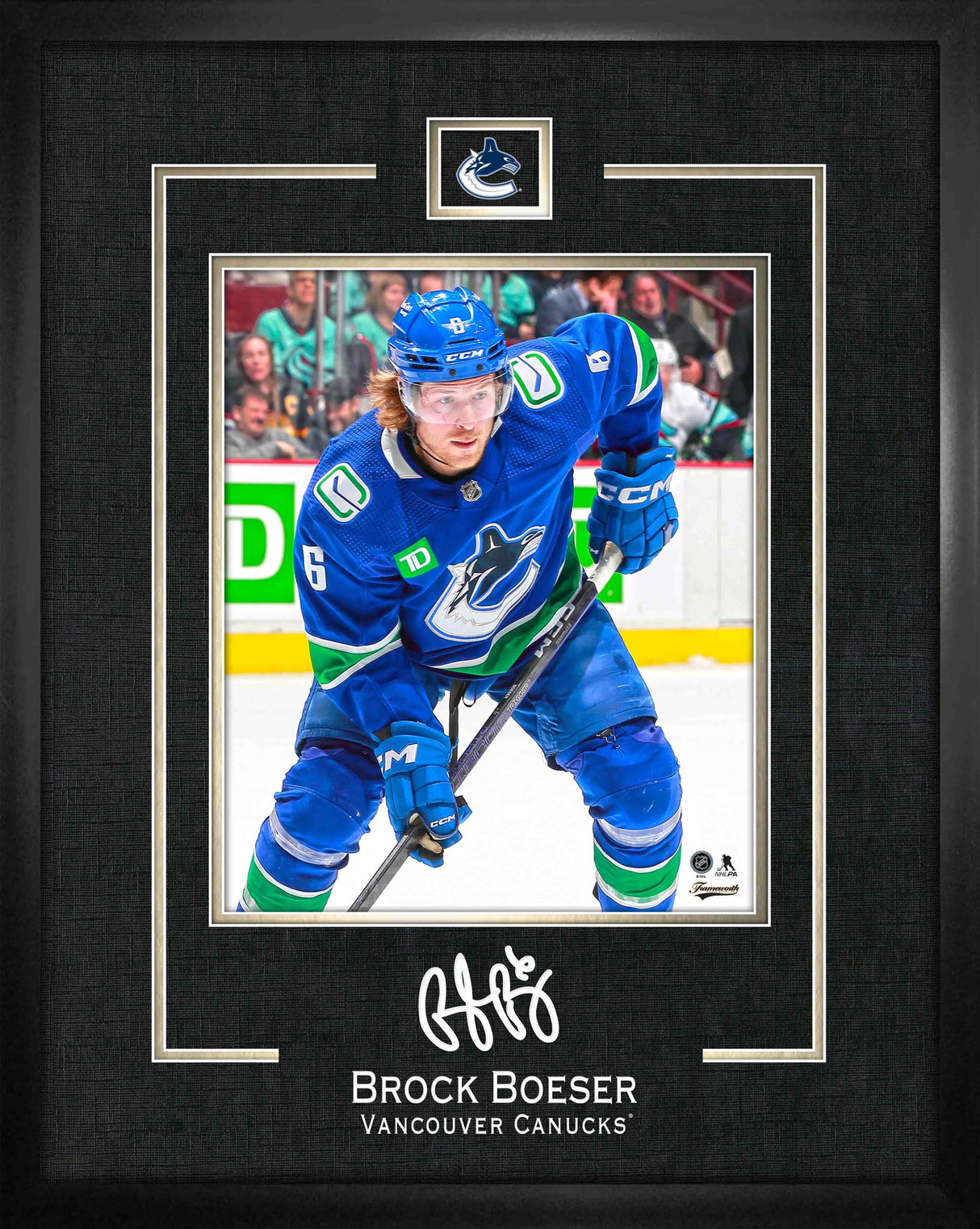 Brock Boeser 16x20 Replica Signature Frame Canucks