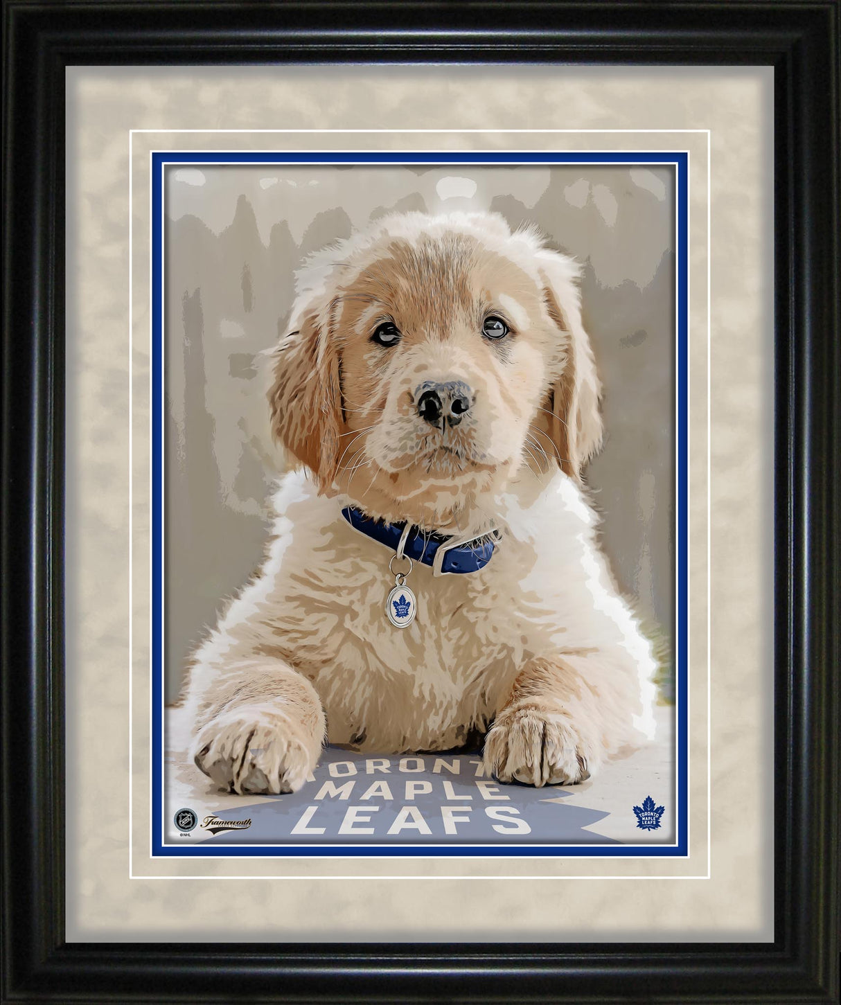 Toronto Maple Leafs 12.5X15 Framed Dog Print