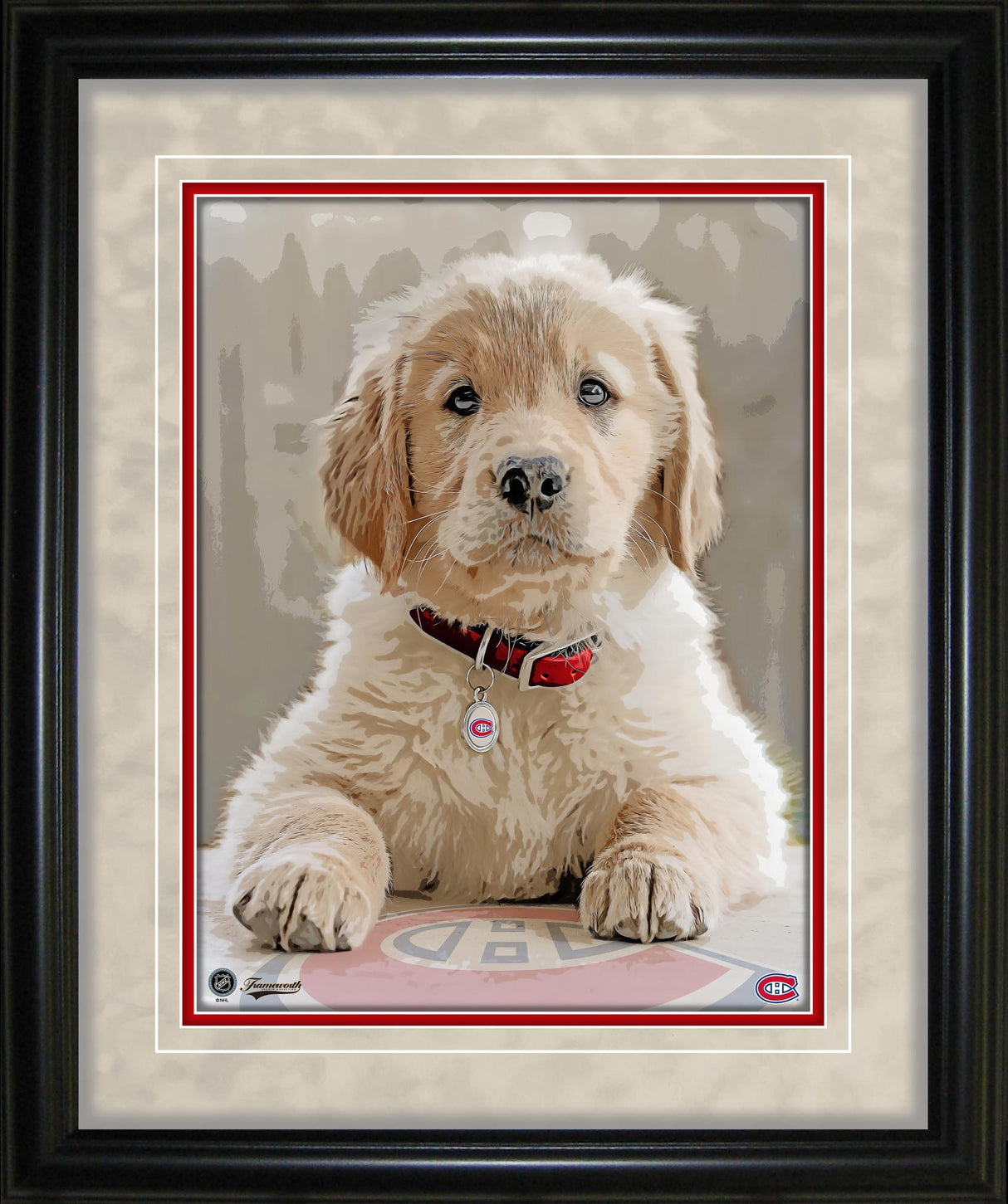 Montreal Canadiens 12.5X15 Framed Dog Print