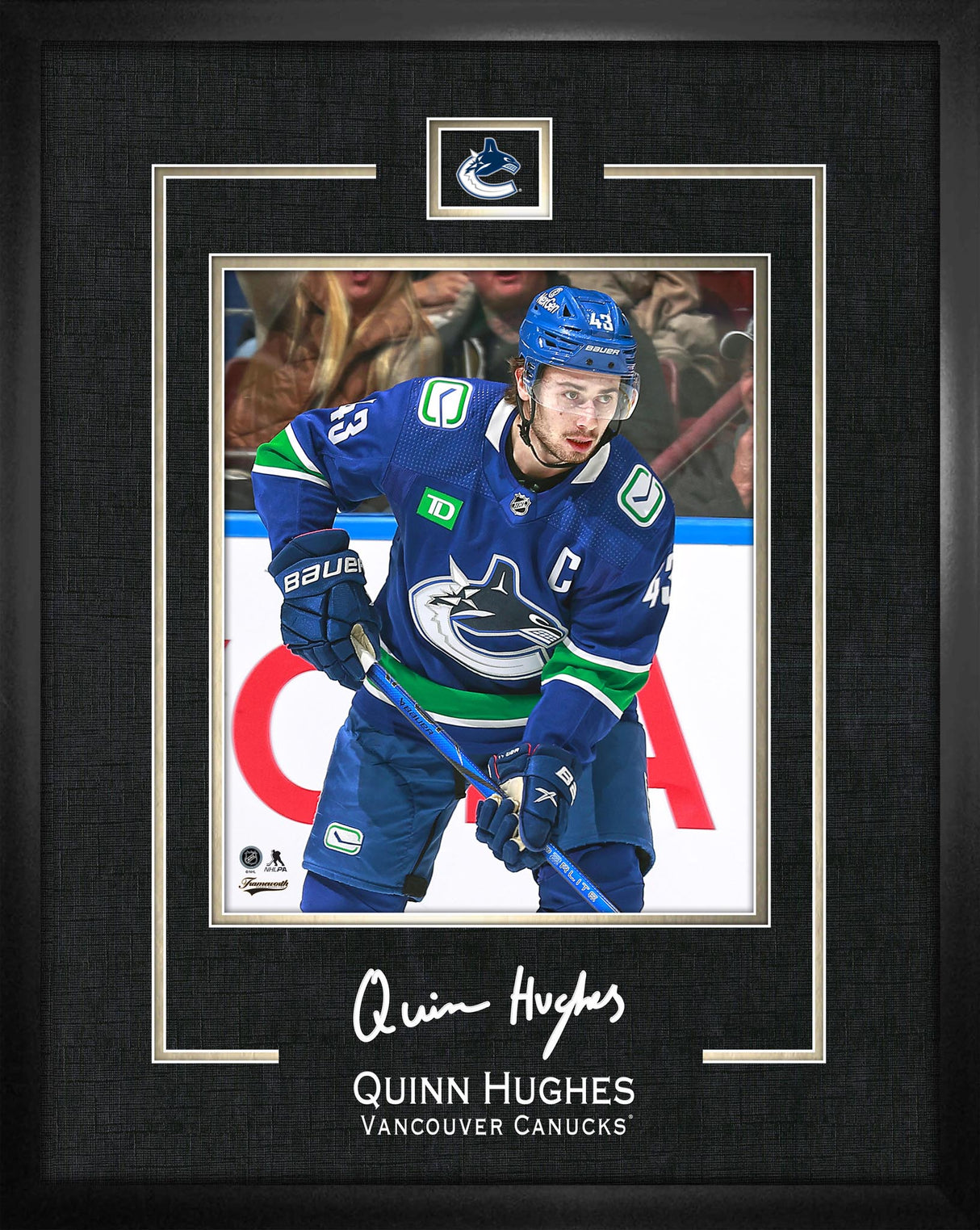 Quinn Hughes 16x20 Replica Signature Frame Canucks