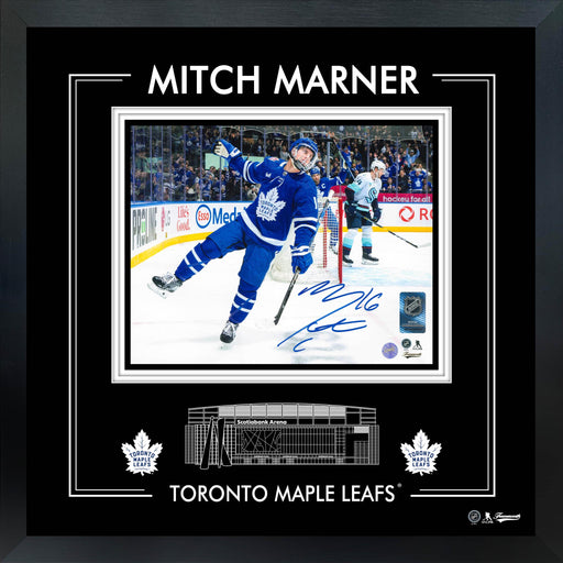 Mitch Marner Signed 8x10 PhotoGlass Frame Toronto Maple Leafs Celebration-H - Frameworth Sports Canada 