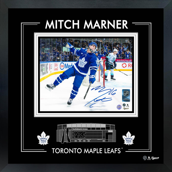 Mitch Marner Signed 8x10 PhotoGlass Frame Toronto Maple Leafs Celebration-H