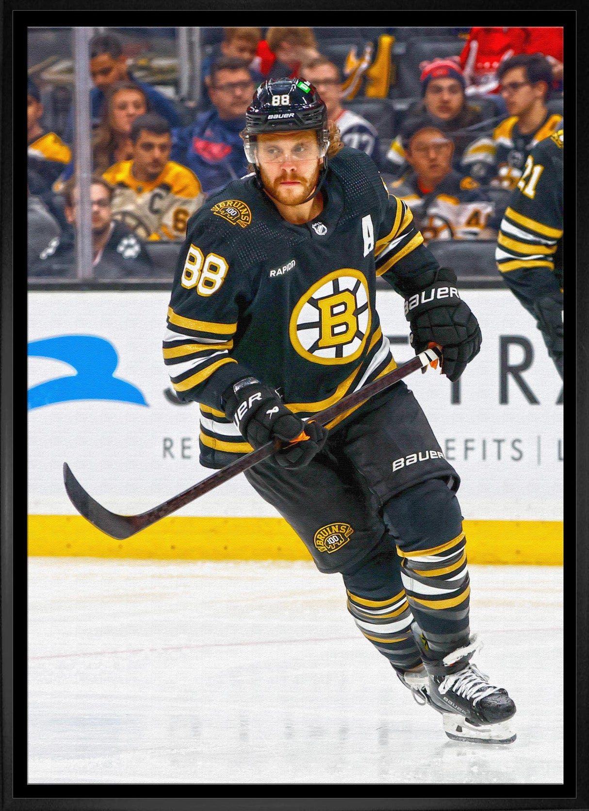 David Pastrnak Framed 20x29 Canvas Bruins Action-V