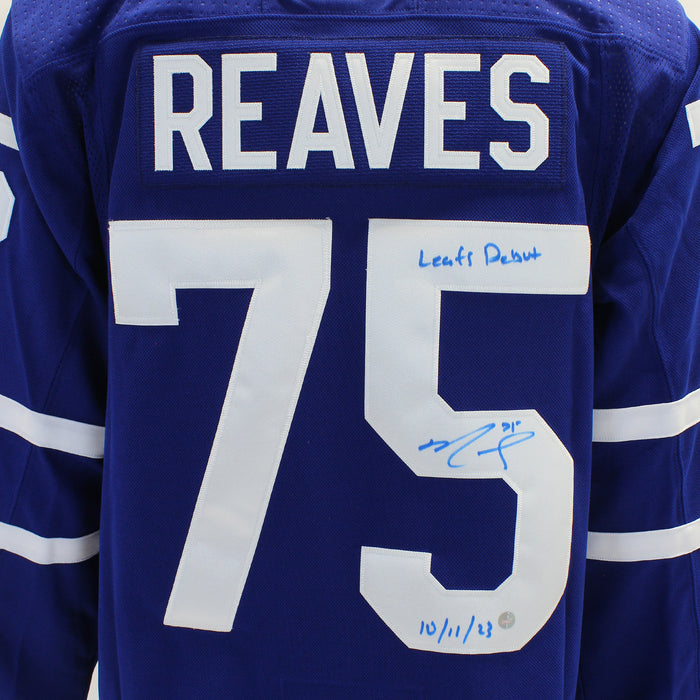 Ryan Reaves Signed Jersey Toronto Maple Leafs Blue Adidas Insc "Leafs Debut" "Oct 11th 2023" - Frameworth Sports Canada 
