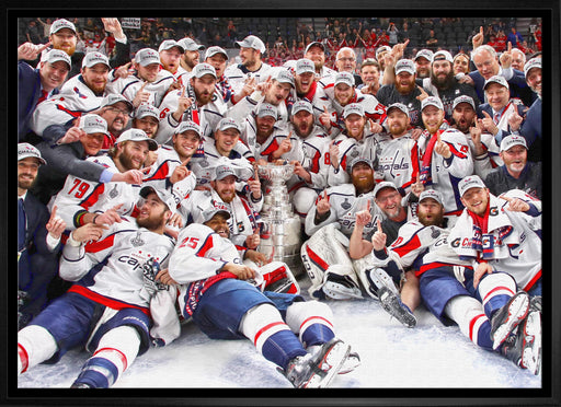 Washington Capitals 20x29 Framed Canvas 2018 Stanley Cup - Frameworth Sports Canada 