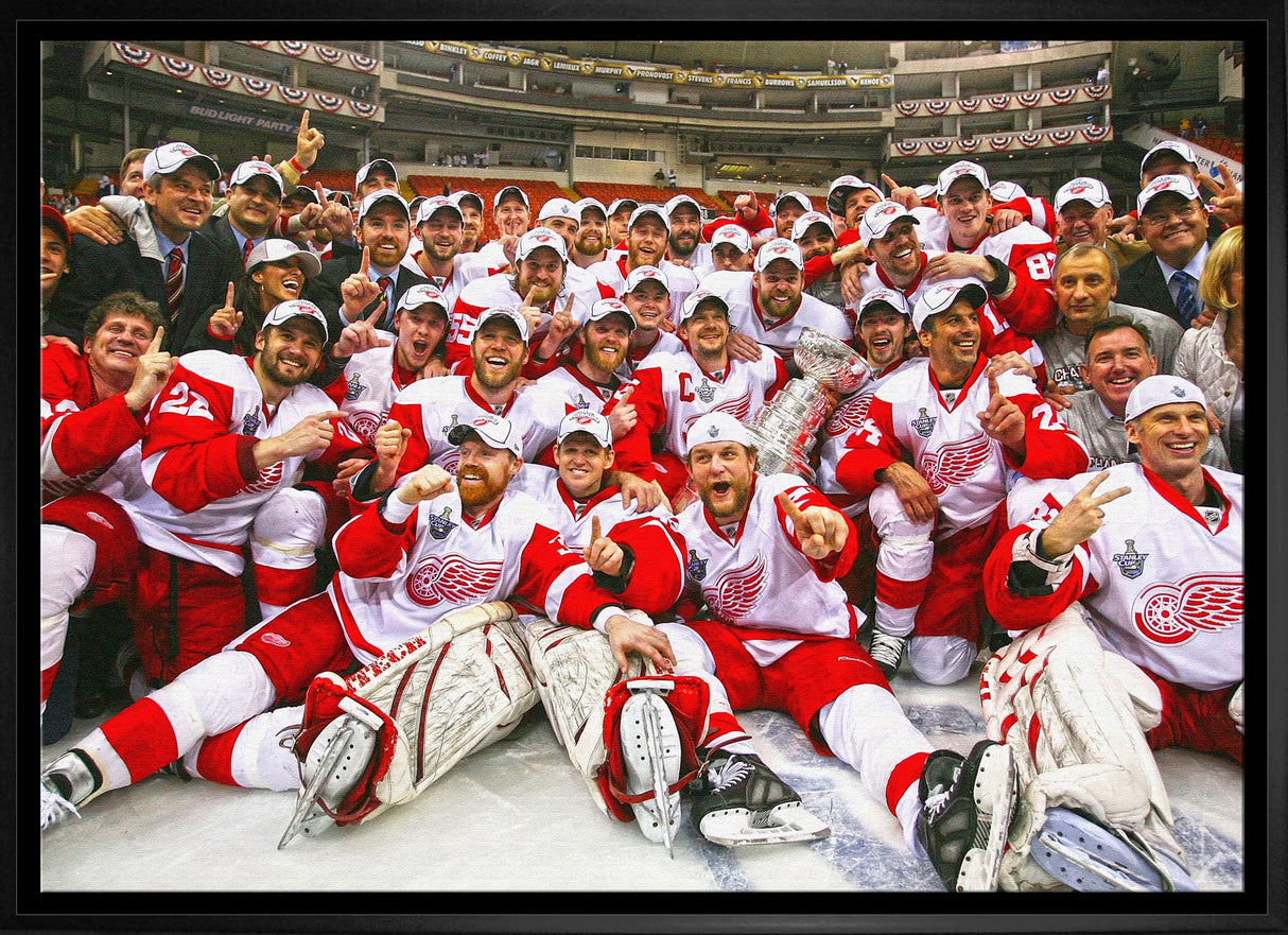 Detroit Red Wings 20x29 Framed Canvas 2008 Stanley Cup
