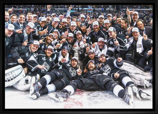 Los Angeles Kings 20x29 Framed Canvas 2014 Stanley Cup - Frameworth Sports Canada 