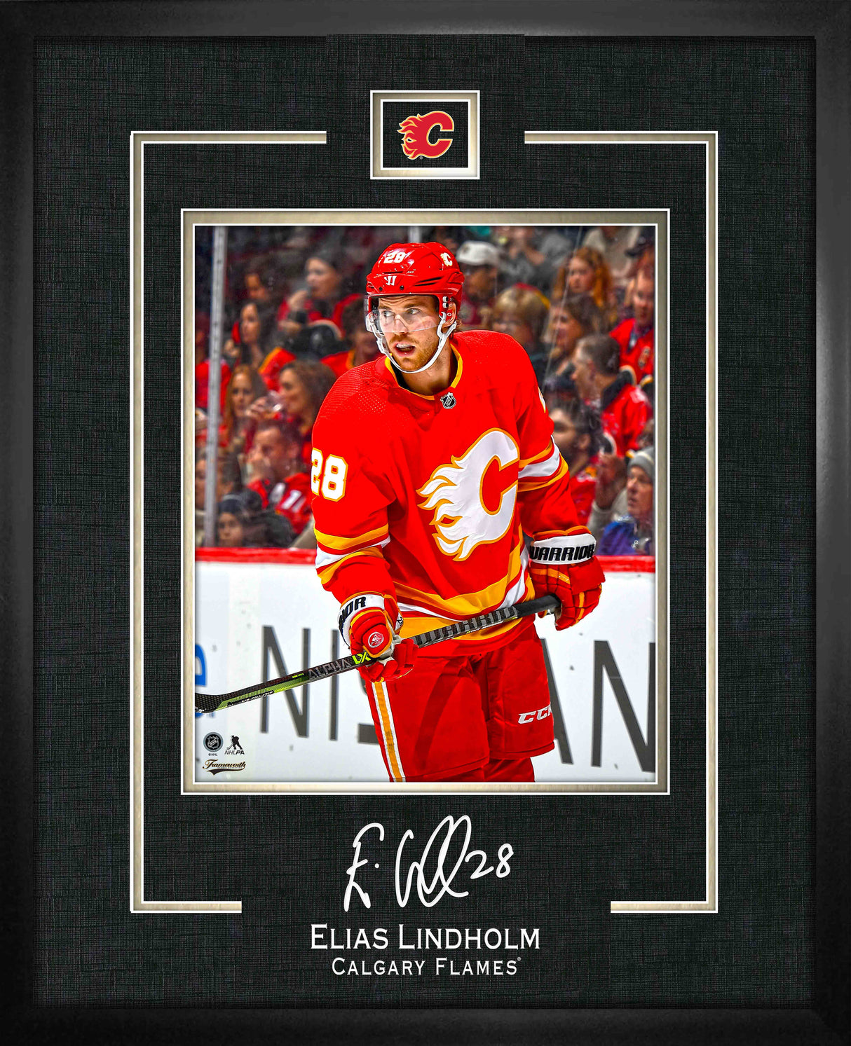 Elias Lindholm 16x20 Replica Signature Frame Flames