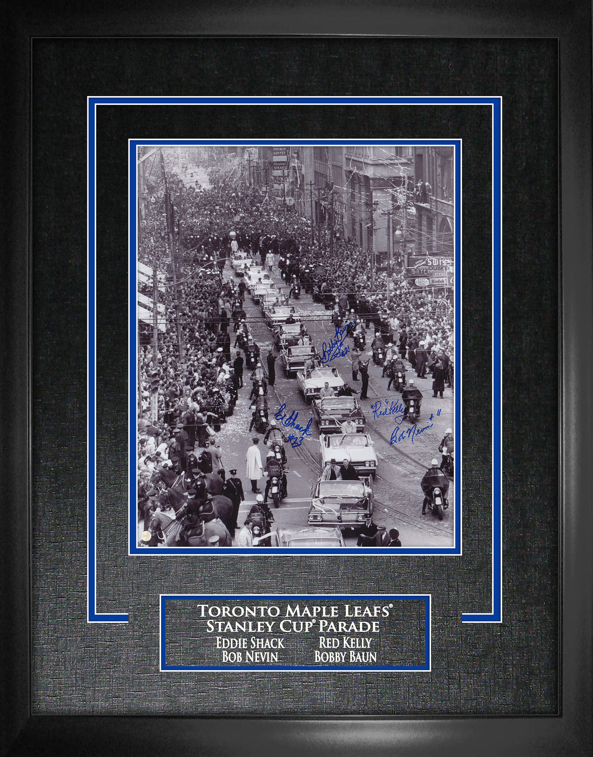 Toronto Maple Leafs Multi signed 16x20 Framed Stanley Cup Parade-Shack/Kelly/Baun/Nevin