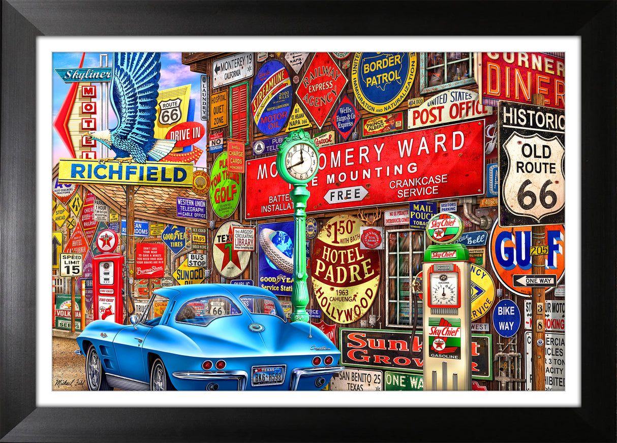 Along Route 66 Framed Michael Fishel Print