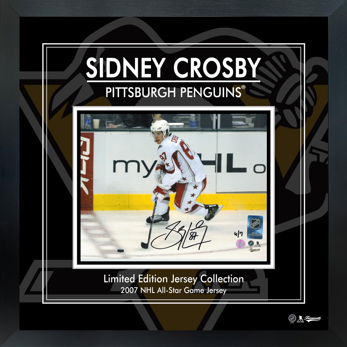 Sidney Crosby Signed 8x10 Framed PhotoGlass 2007 NHL All-Star Jersey L/E 7