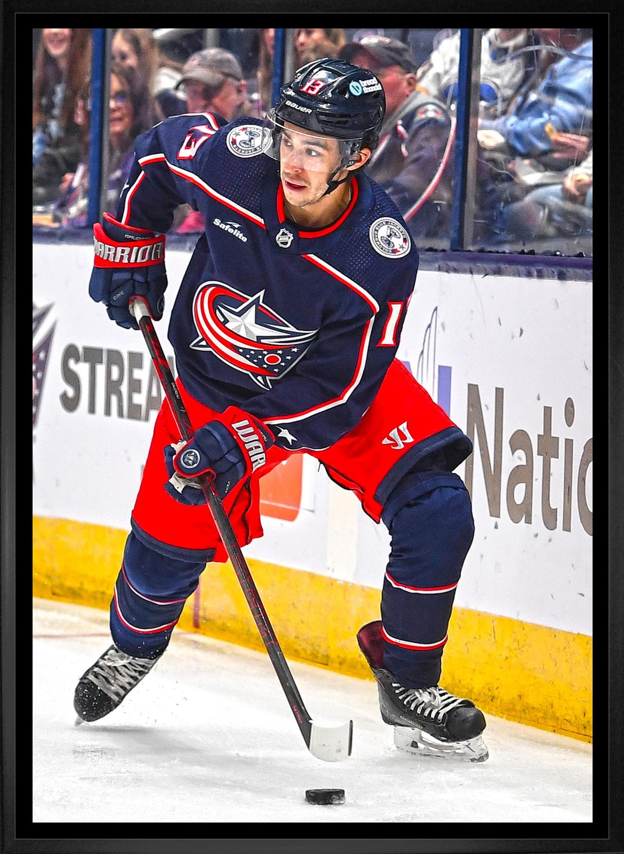 Johnny Gaudreau 20x29 Framed Canvas Columbus Blue Jackets