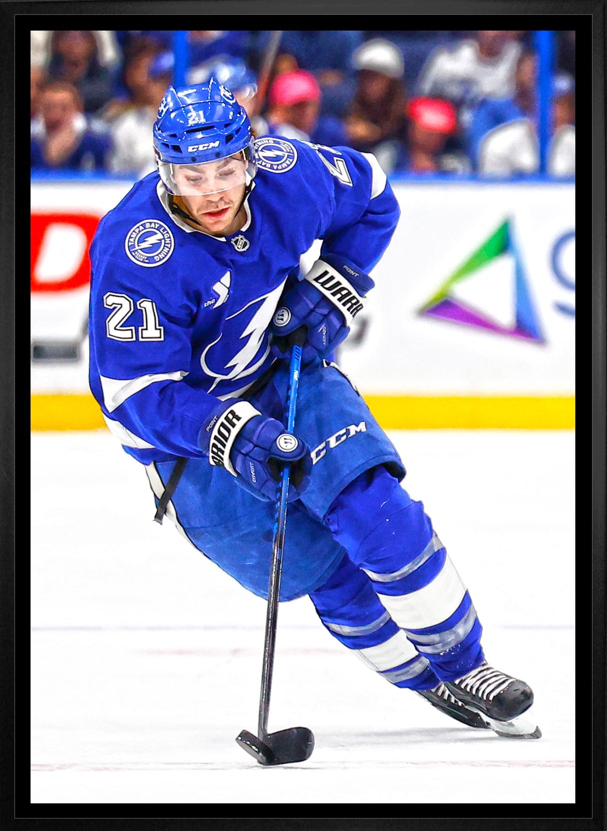 Brayden Point 20x29 Framed Canvas Tampa Bay Lightning