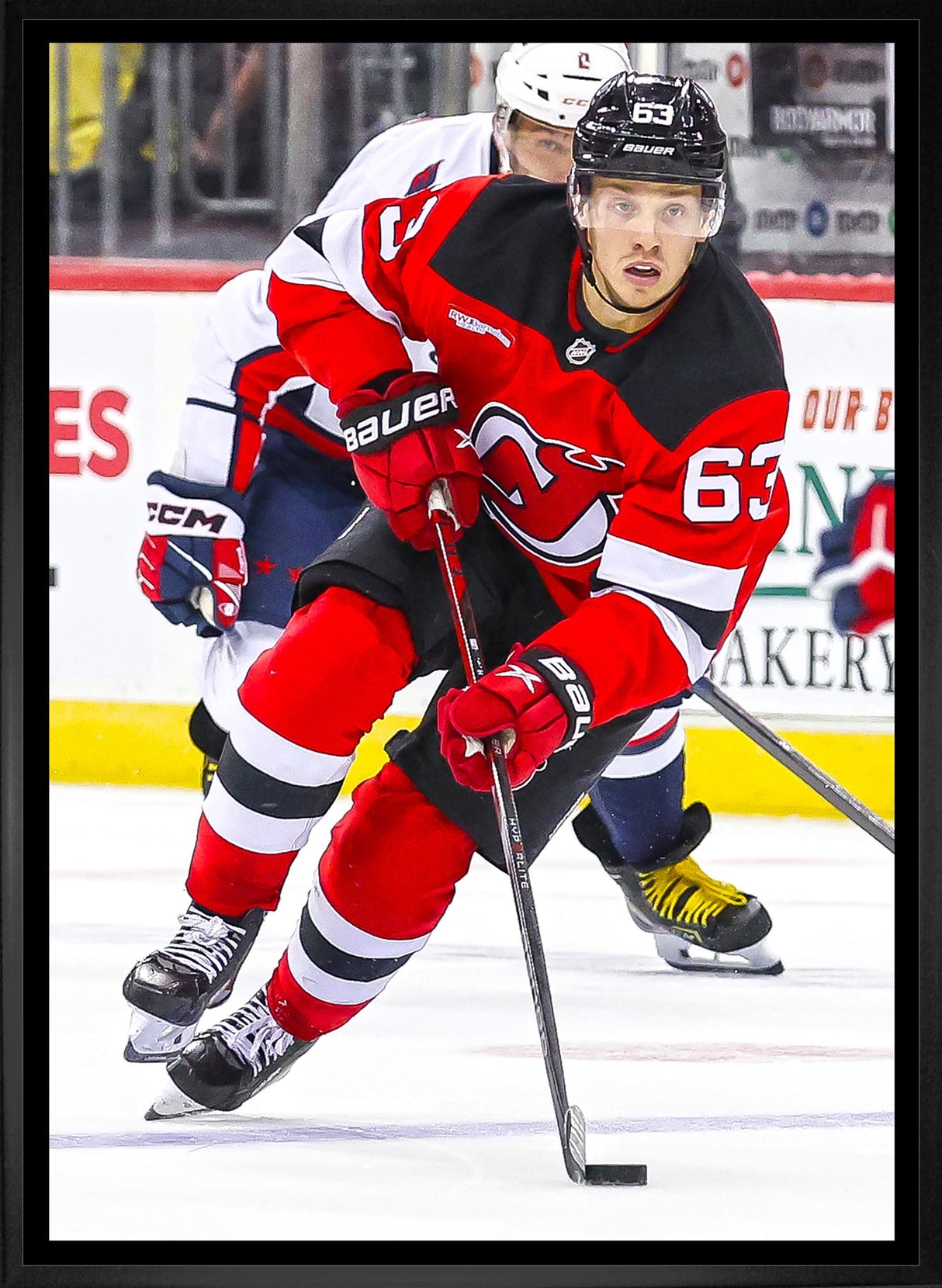 Jesper Bratt 20x29 Framed Canvas New Jersey Devils