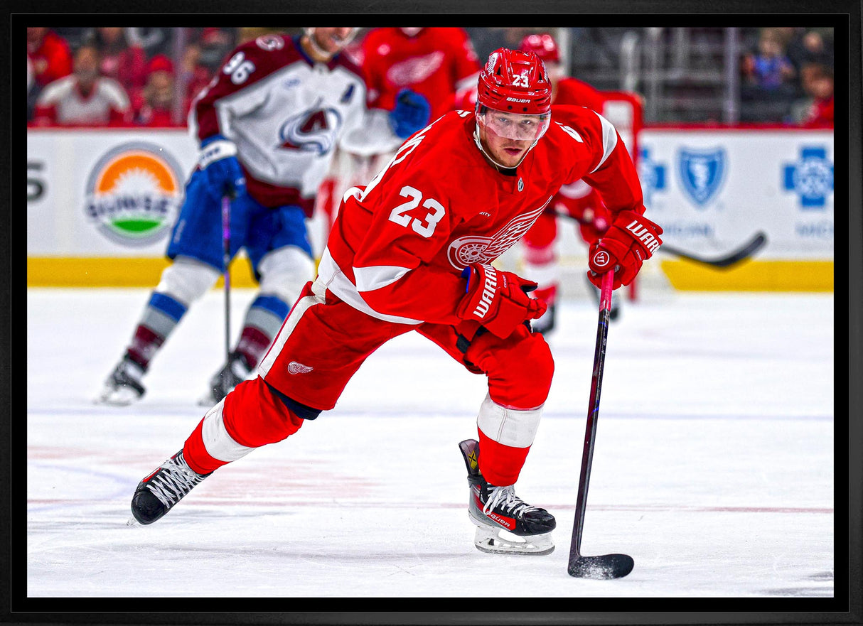 Lucas Raymond 20x29 Framed Canvas Detroit Red Wings