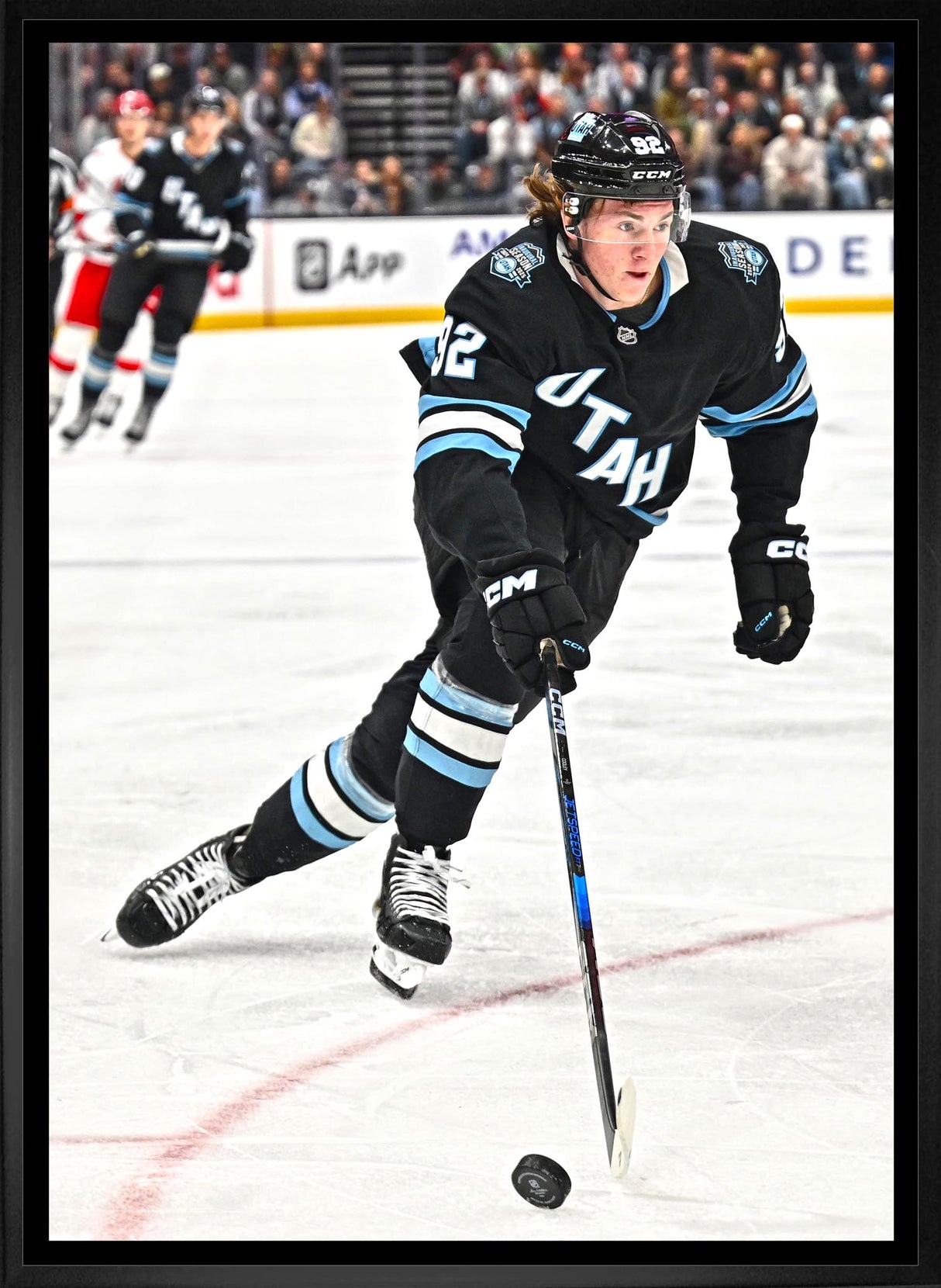 Logan Cooley 20x29 Framed Canvas Utah Mammoth