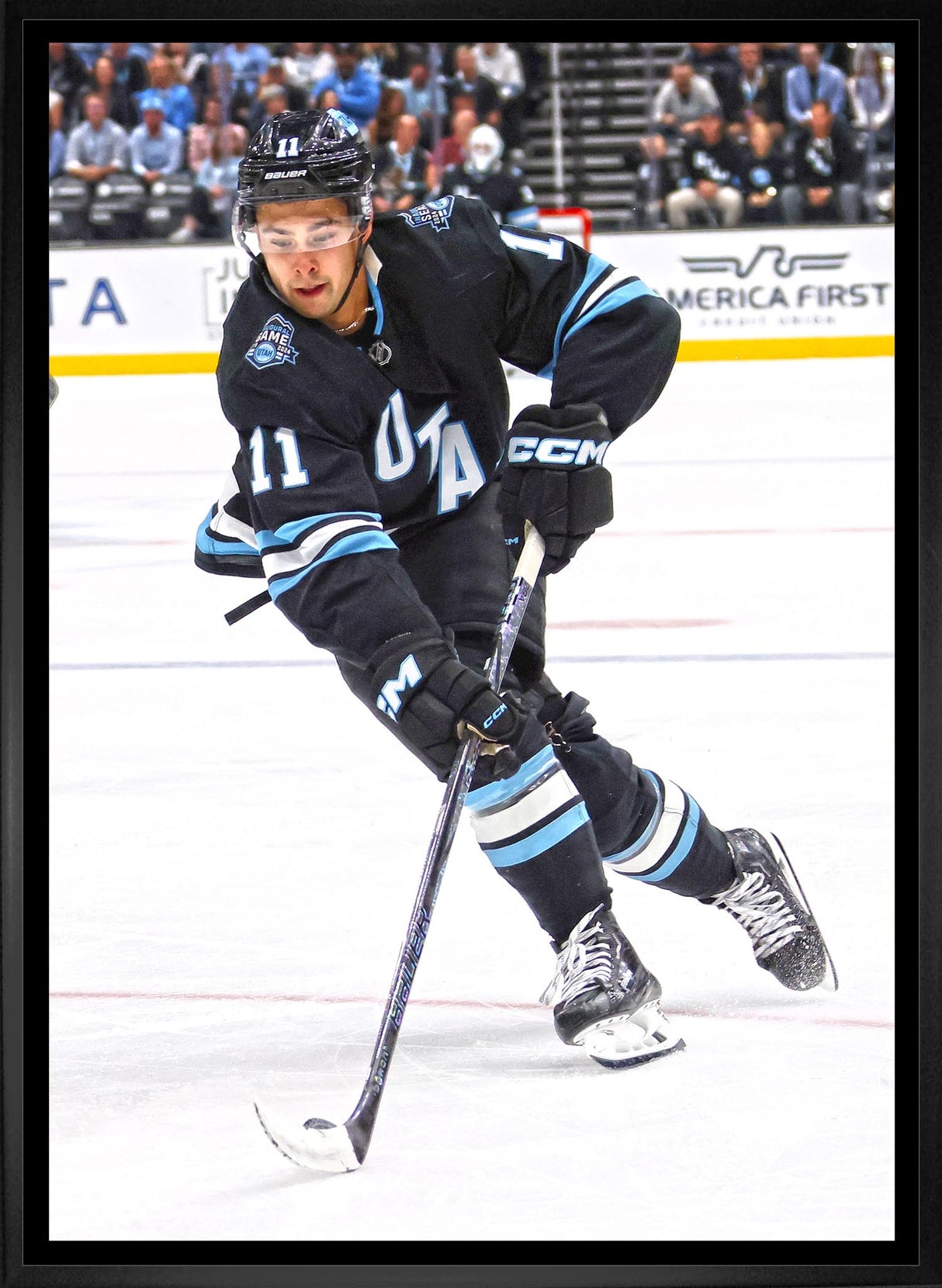 Dylan Guenther 20x29 Framed CanvasUtah Mammoth