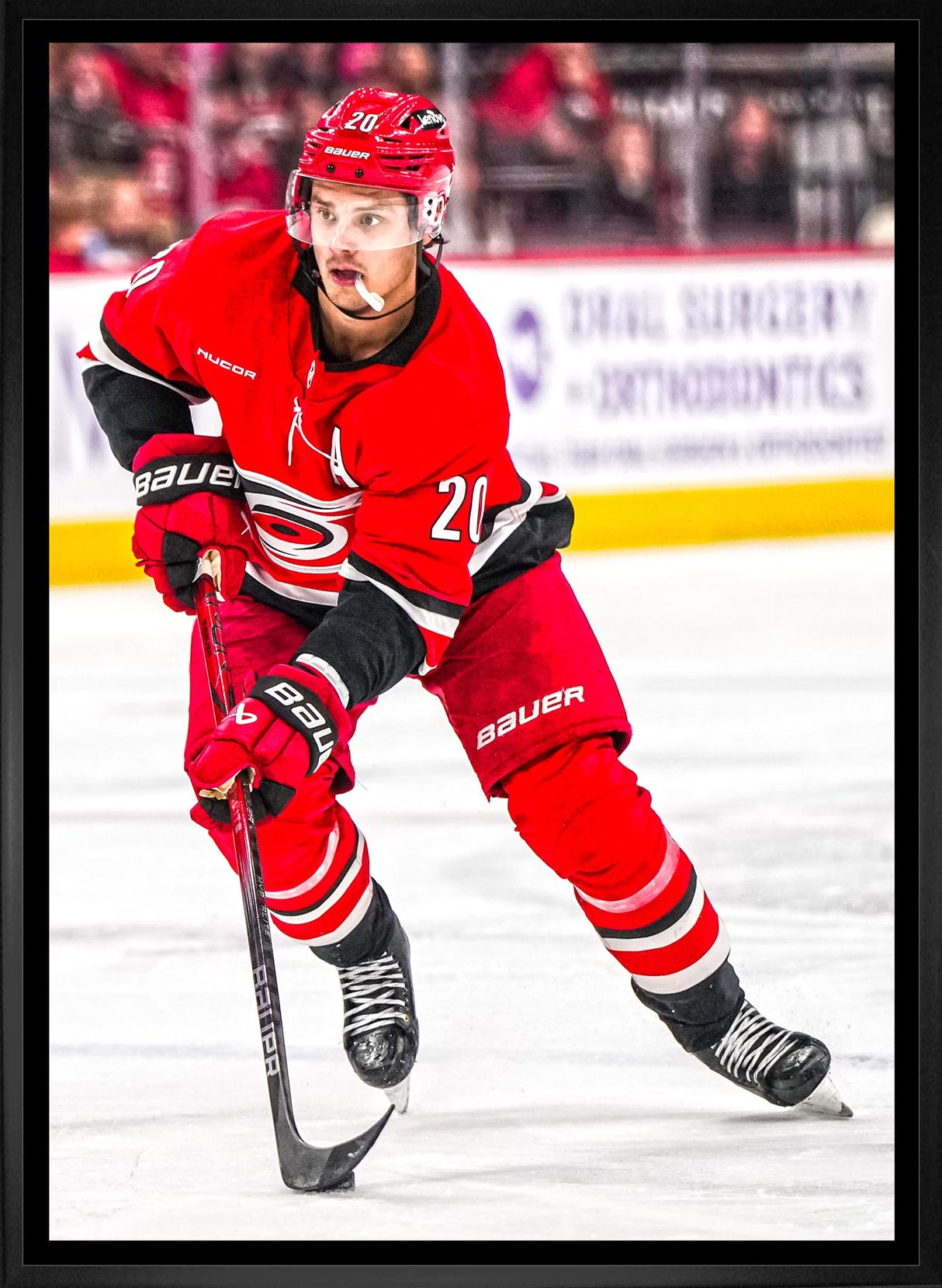 Sebastian Aho 20x29 Framed Canvas Carolina Hurricanes