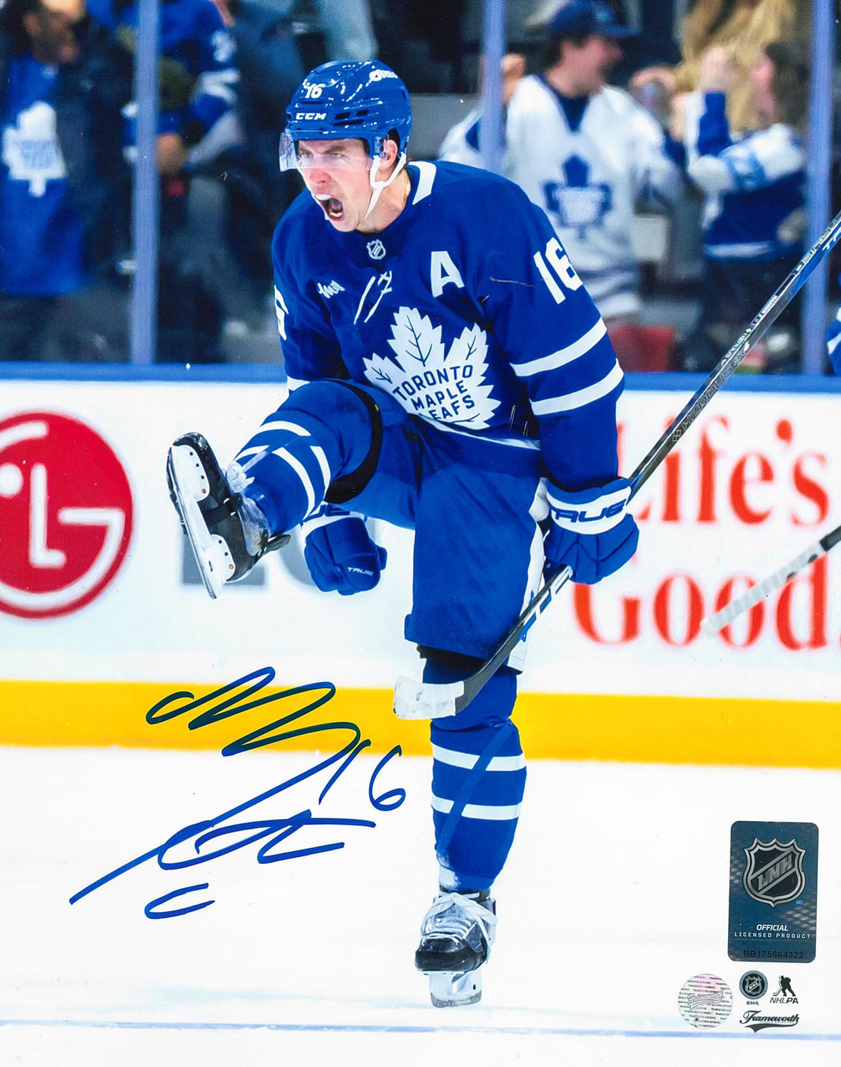 Mitch Marner Signed 8x10 Photo Toronto Maple Leafs Celebration-V