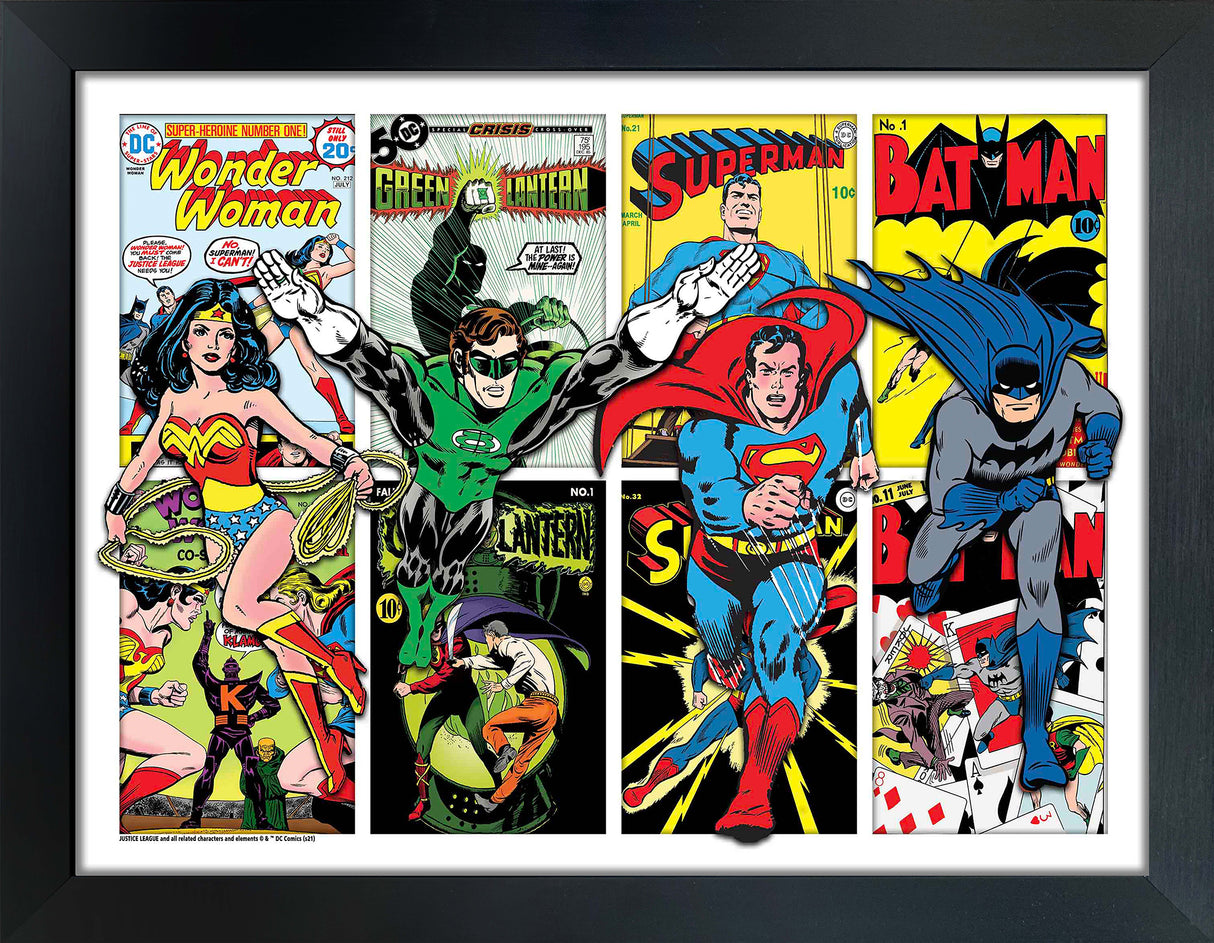 Justice League Four Character Framed Collage