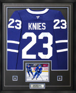 Matthew Knies Signed Jersey Framed Toronto Maple Leafs Blue Fanatics Premium