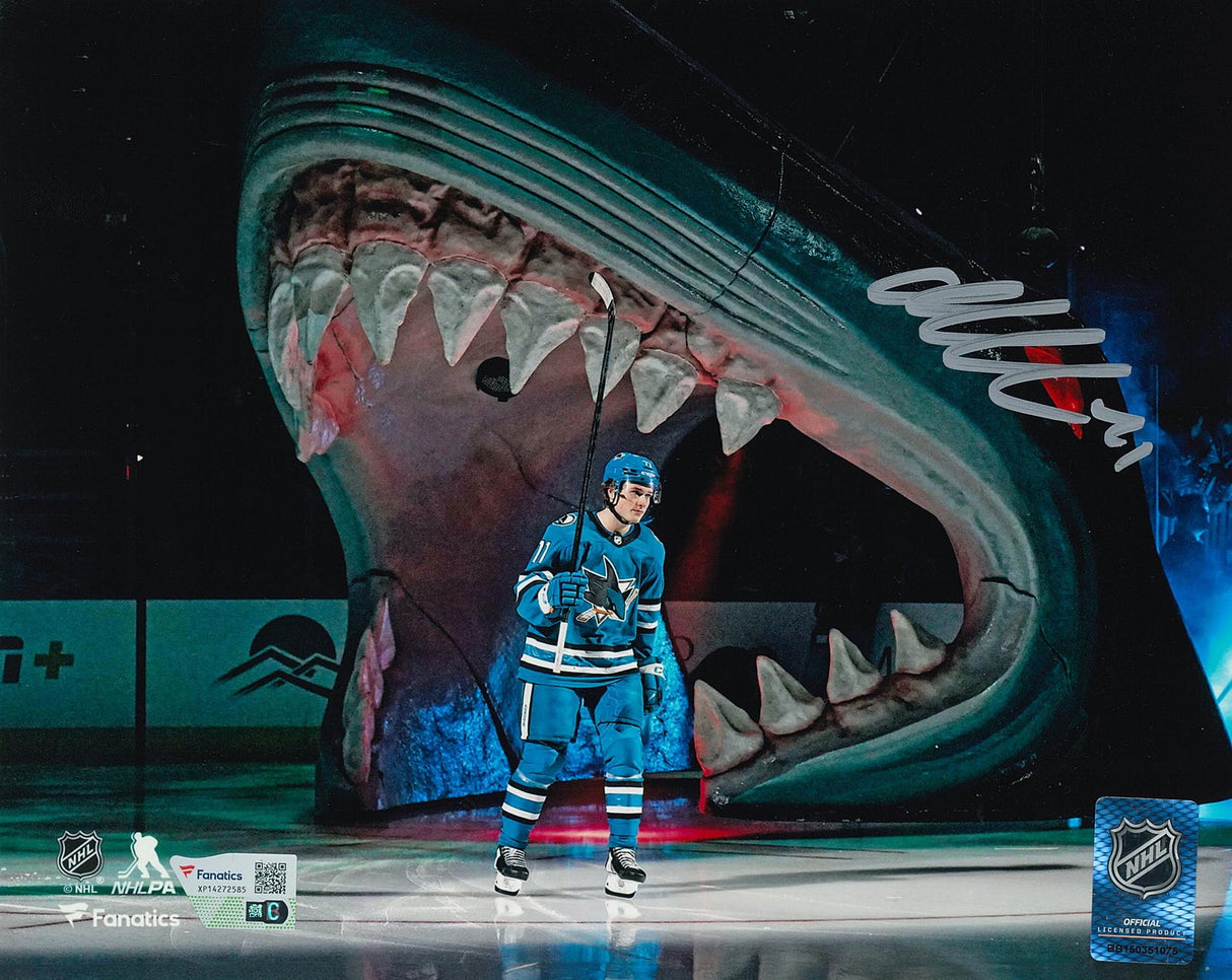 Macklin Celebrini Signed 8x10 Photo Unframed Sharks Skating On Ice-H