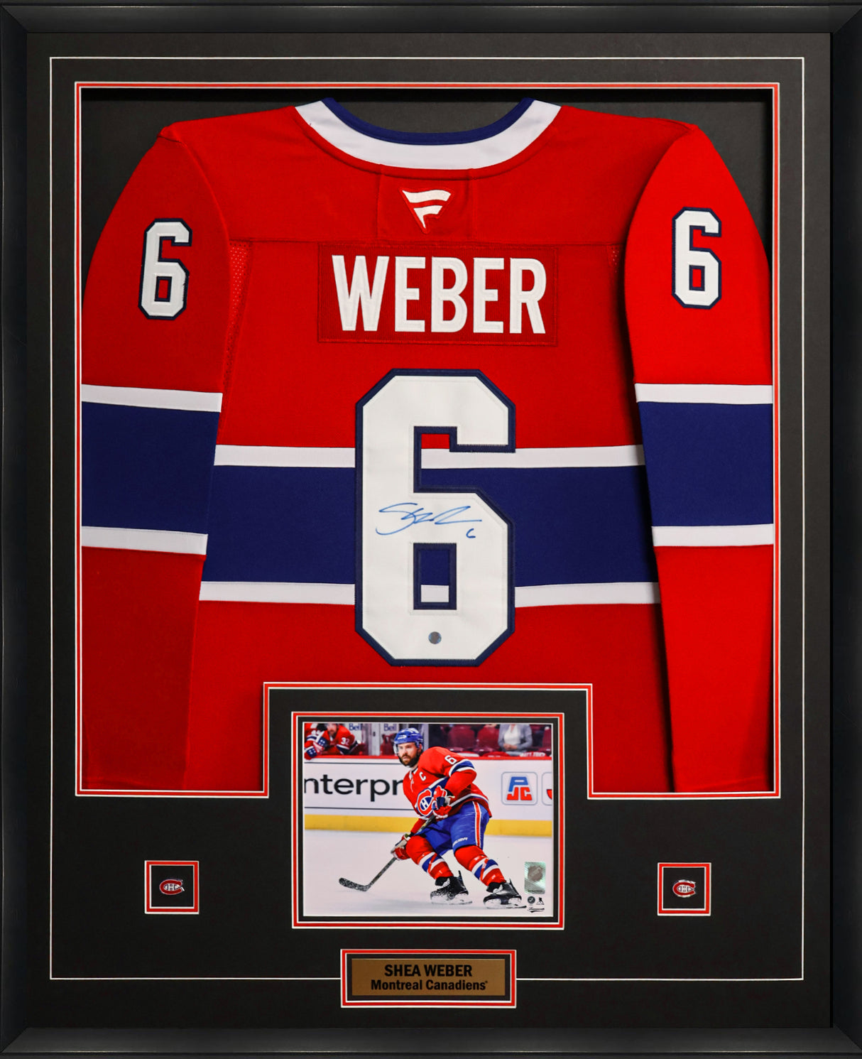 Shea Weber Signed Framed Montreal Canadiens Red Fanatics Premium Jersey
