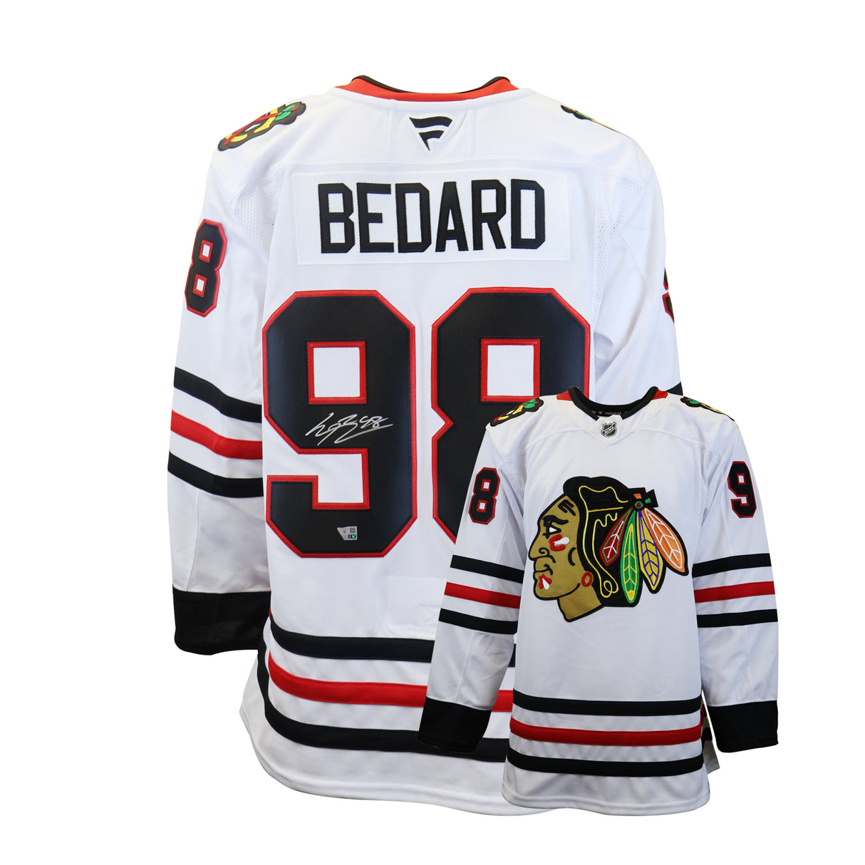 Connor Bedard Signed Jersey Chicago Blackhawks White Fanatics Premium