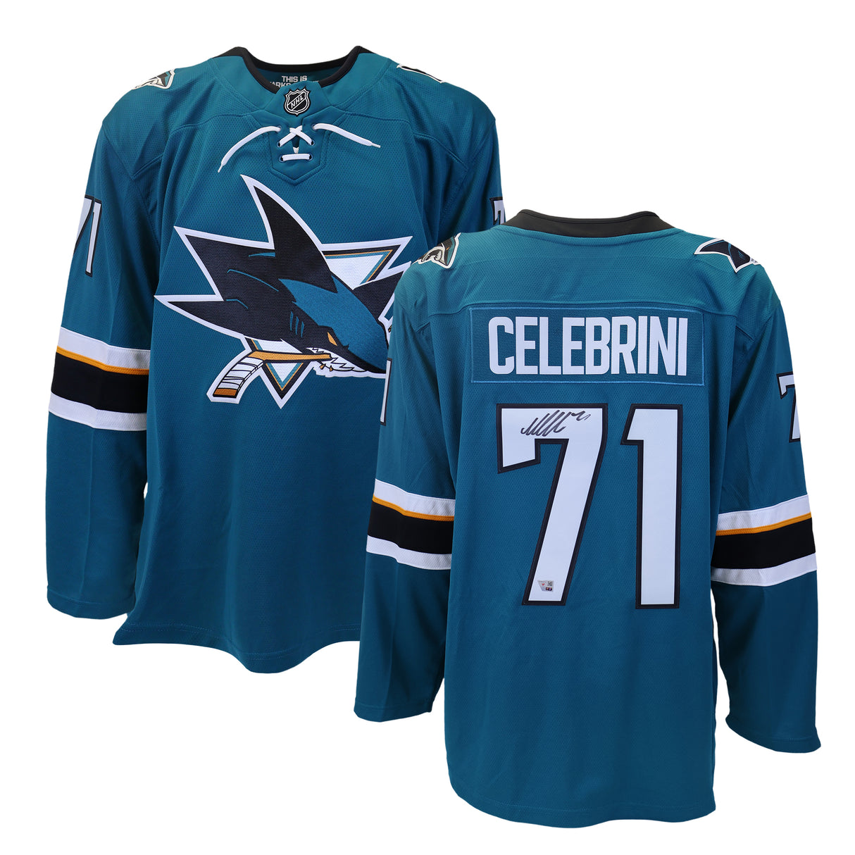 Macklin Celebrini Signed Jersey San Jose Sharks Home Fanatics Breakaway