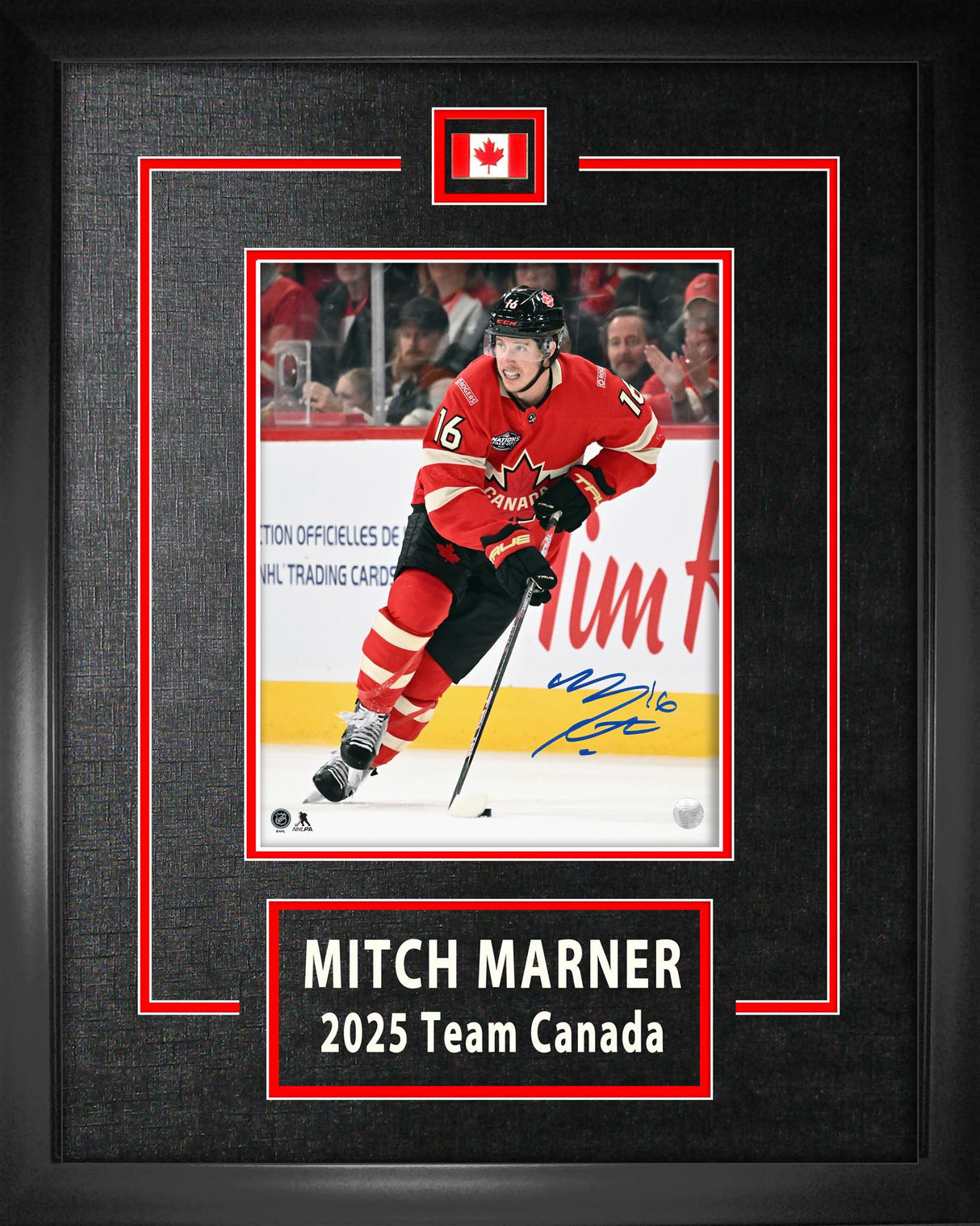 Mitch Marner Signed 8x10 Etched Mat 2025 Four Nations Canada