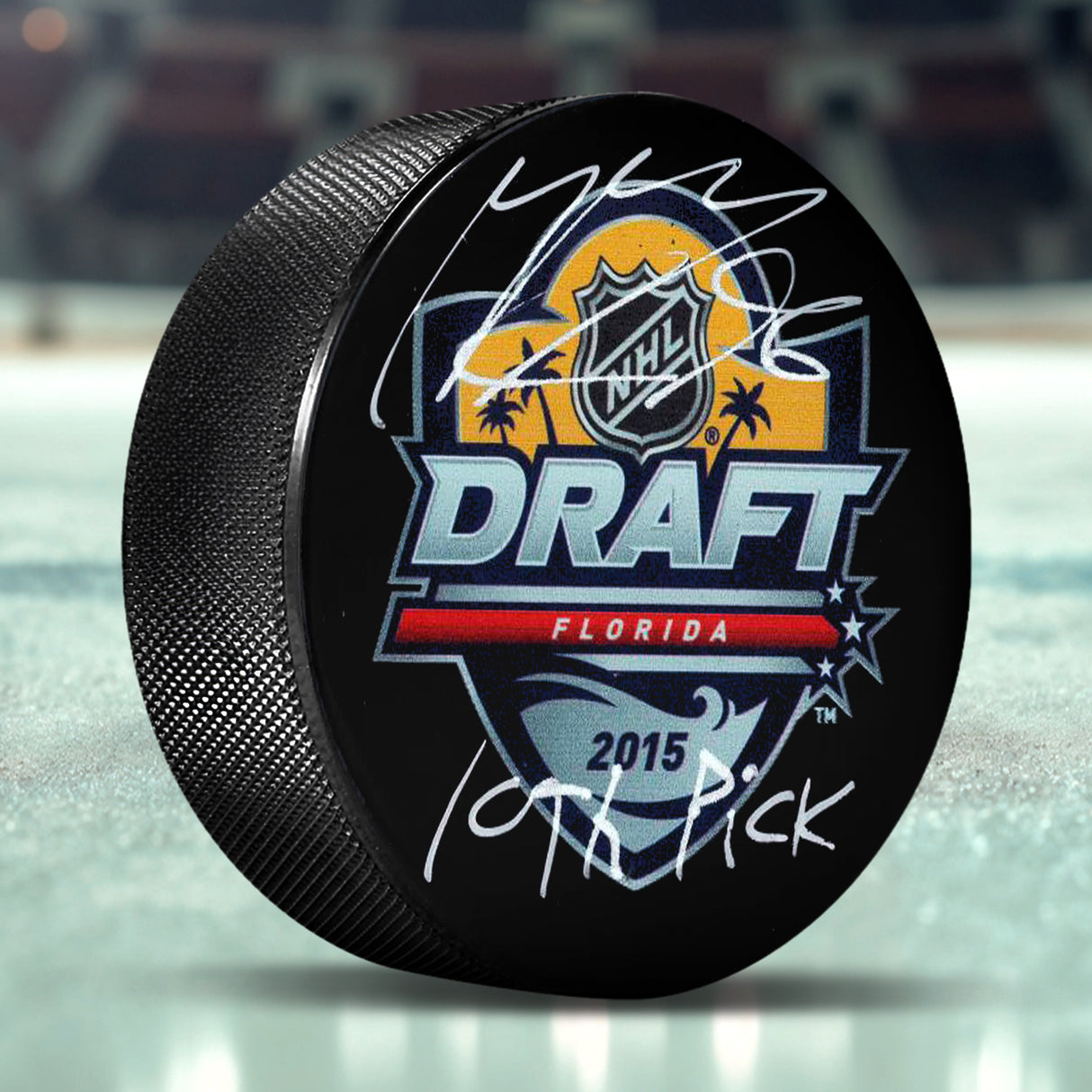 Mikko Rantanen Signed 2015 NHL Draft Puck with "10th Pick" Inscribed