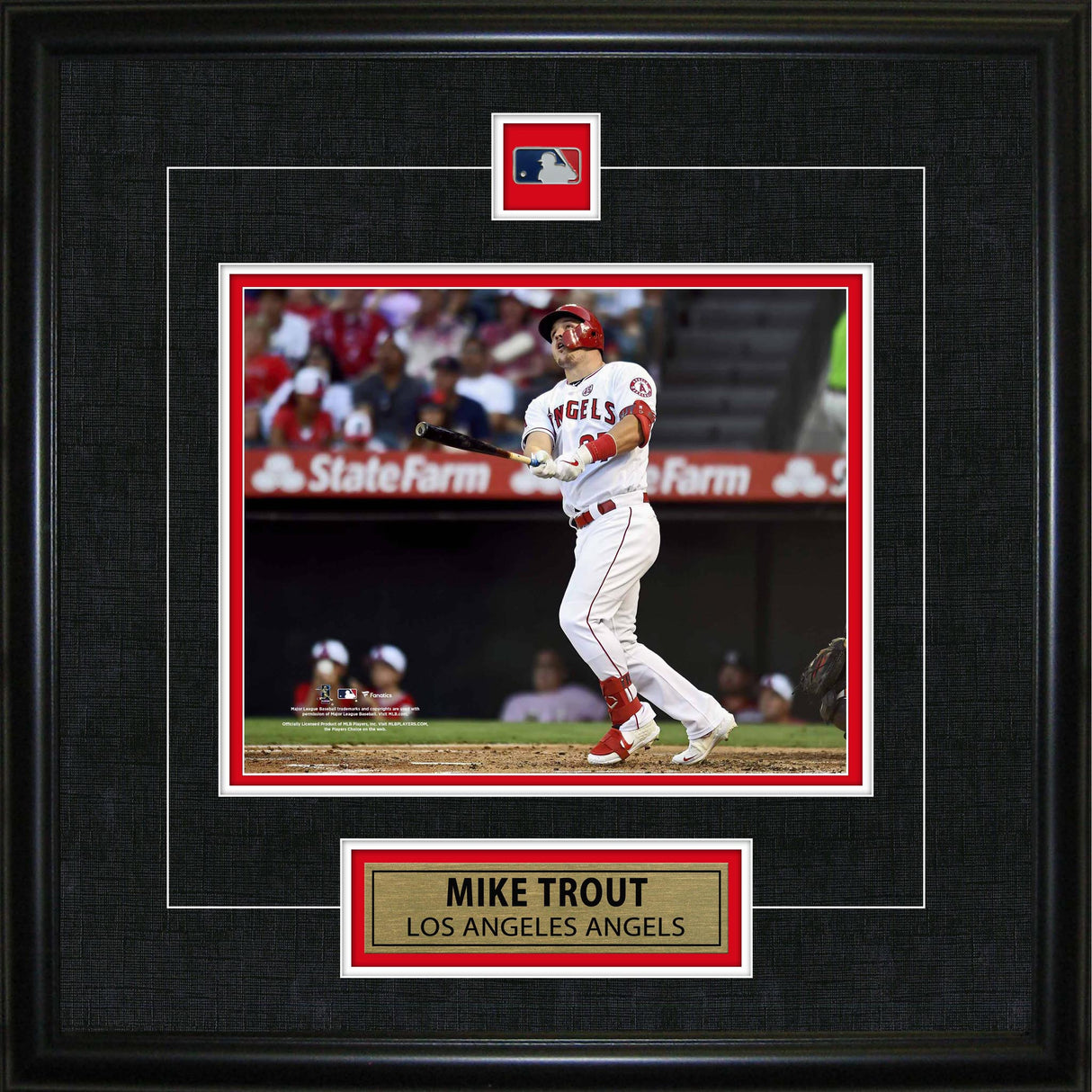 Mike Trout Framed Pin & Plate Angels