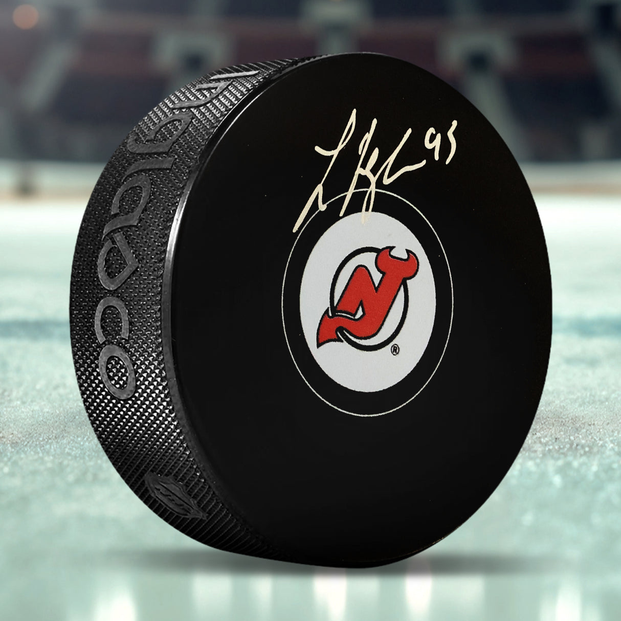 Luke Hughes New Jersey Devils Signed Hockey Puck