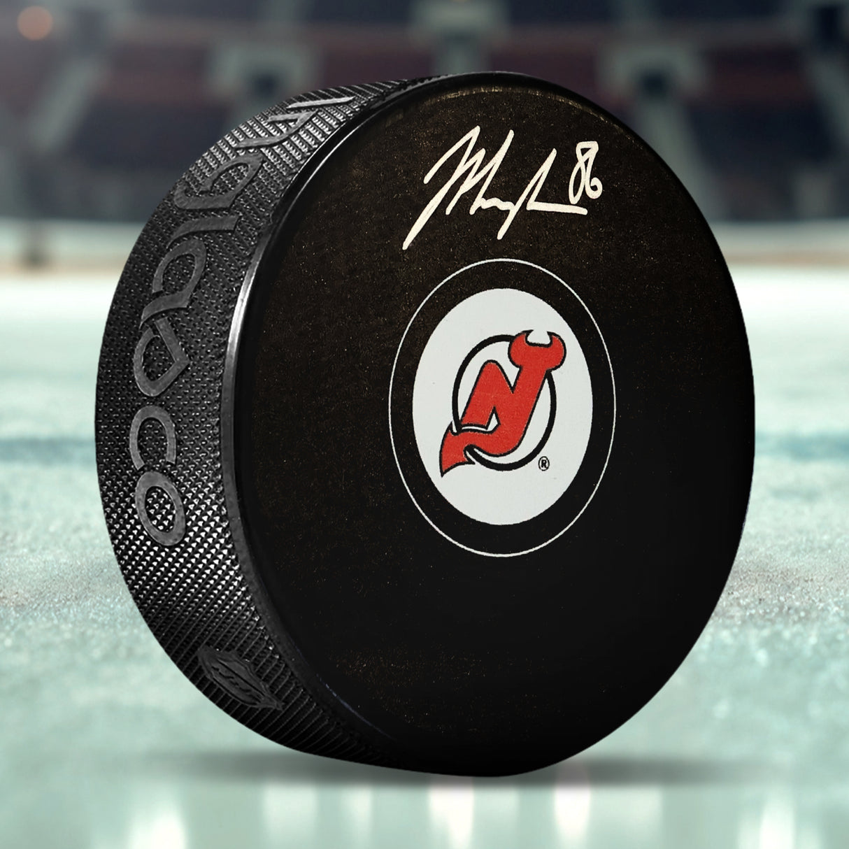 Jack Hughes New Jersey Devils Signed Hockey Puck