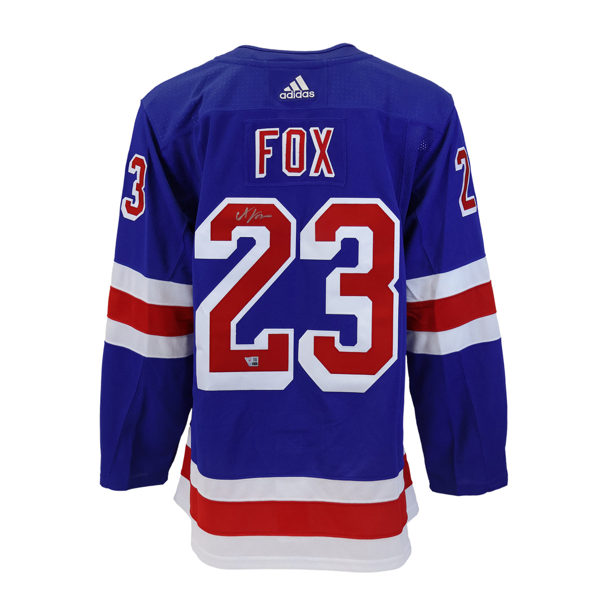 Adam Fox New York Rangers Signed Blue Adidas Authentic Jersey
