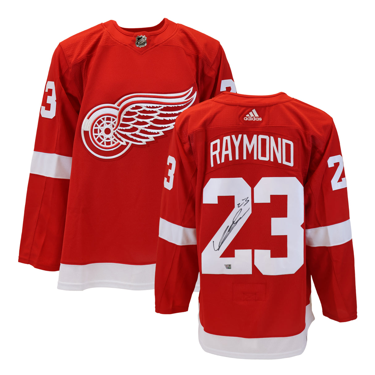 Lucas Raymond Detroit Red Wings Signed Red Adidas Authentic Jersey