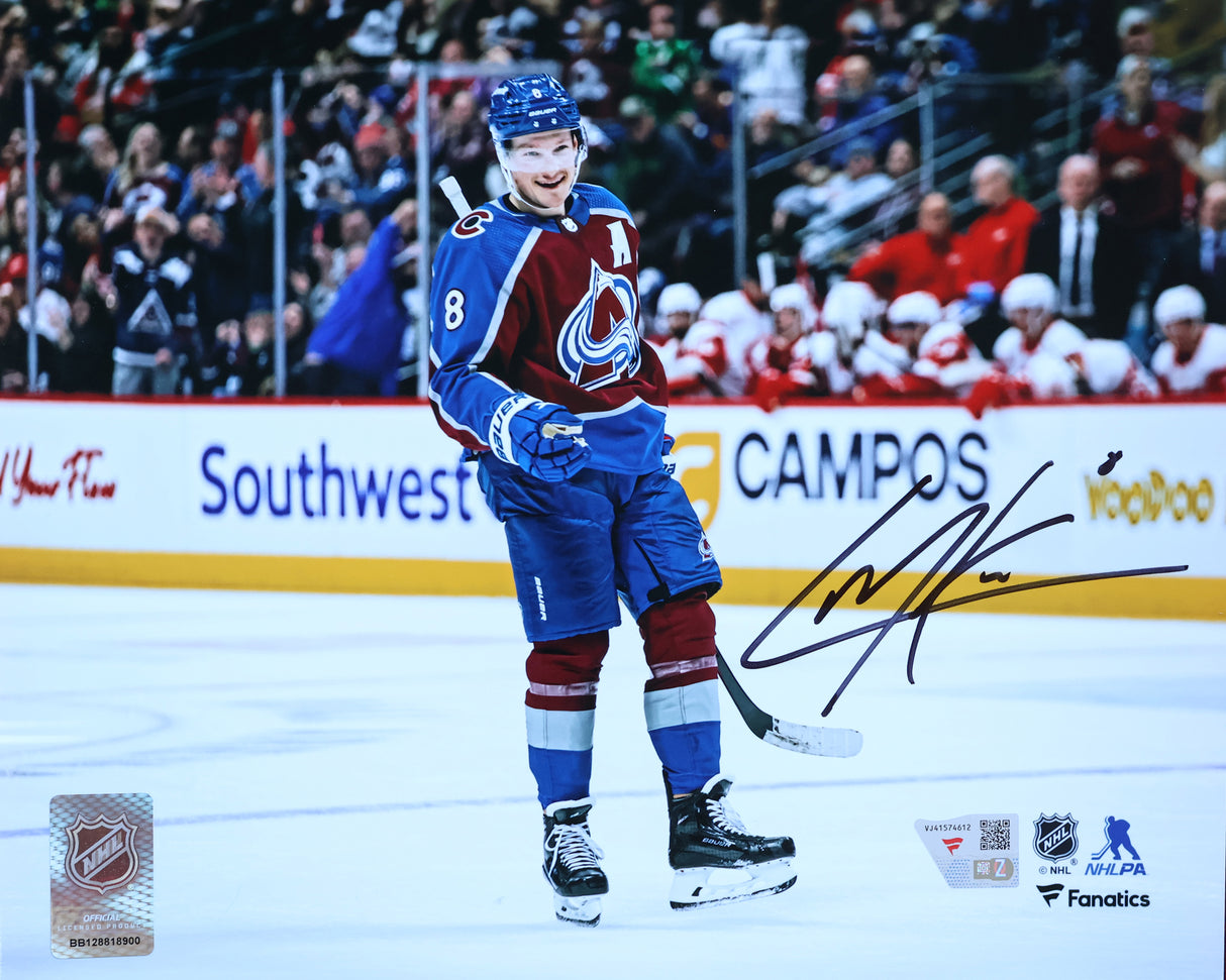 Cale Makar Colorado Avalanche Signed 8x10 Burgundy Celebration Photograph