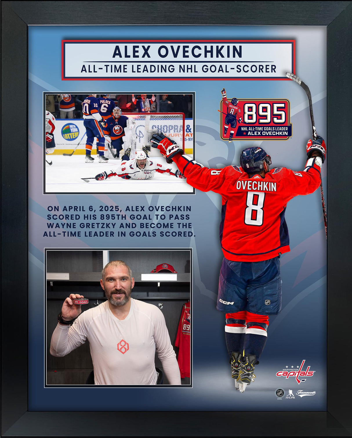 Alexander Ovechkin 16x20 Frame PhotoGlass 895 Goals