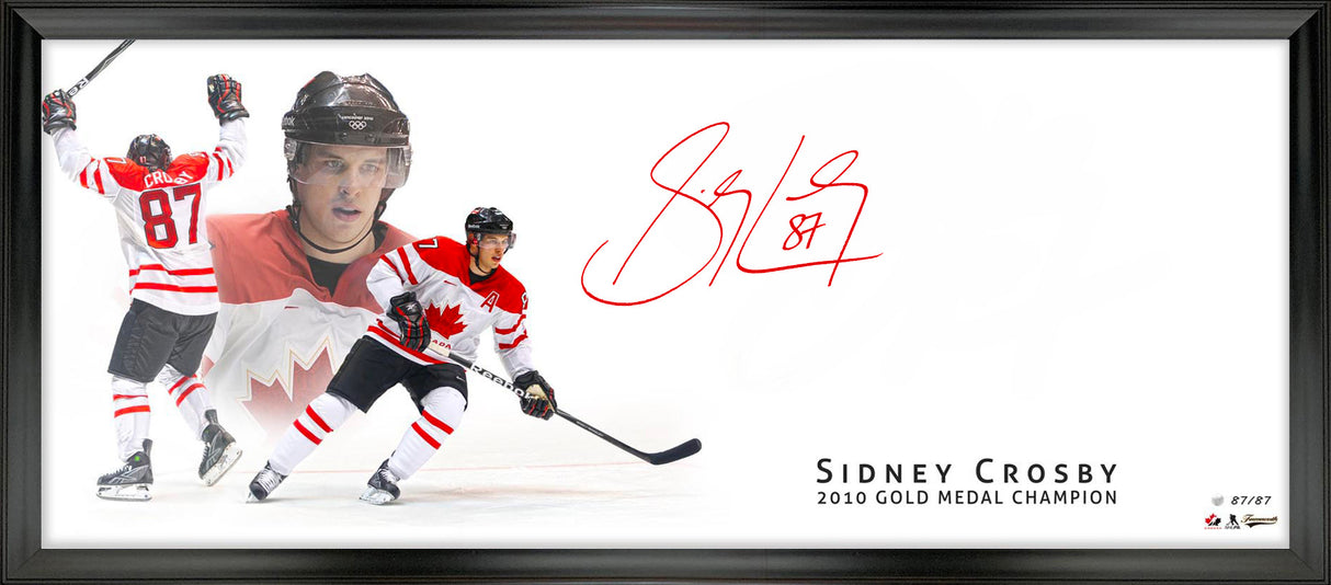 Sidney Crosby Signed 18x44 Framed Print Team Canada 2010 Oversize Signature (Limited Edition of 87)