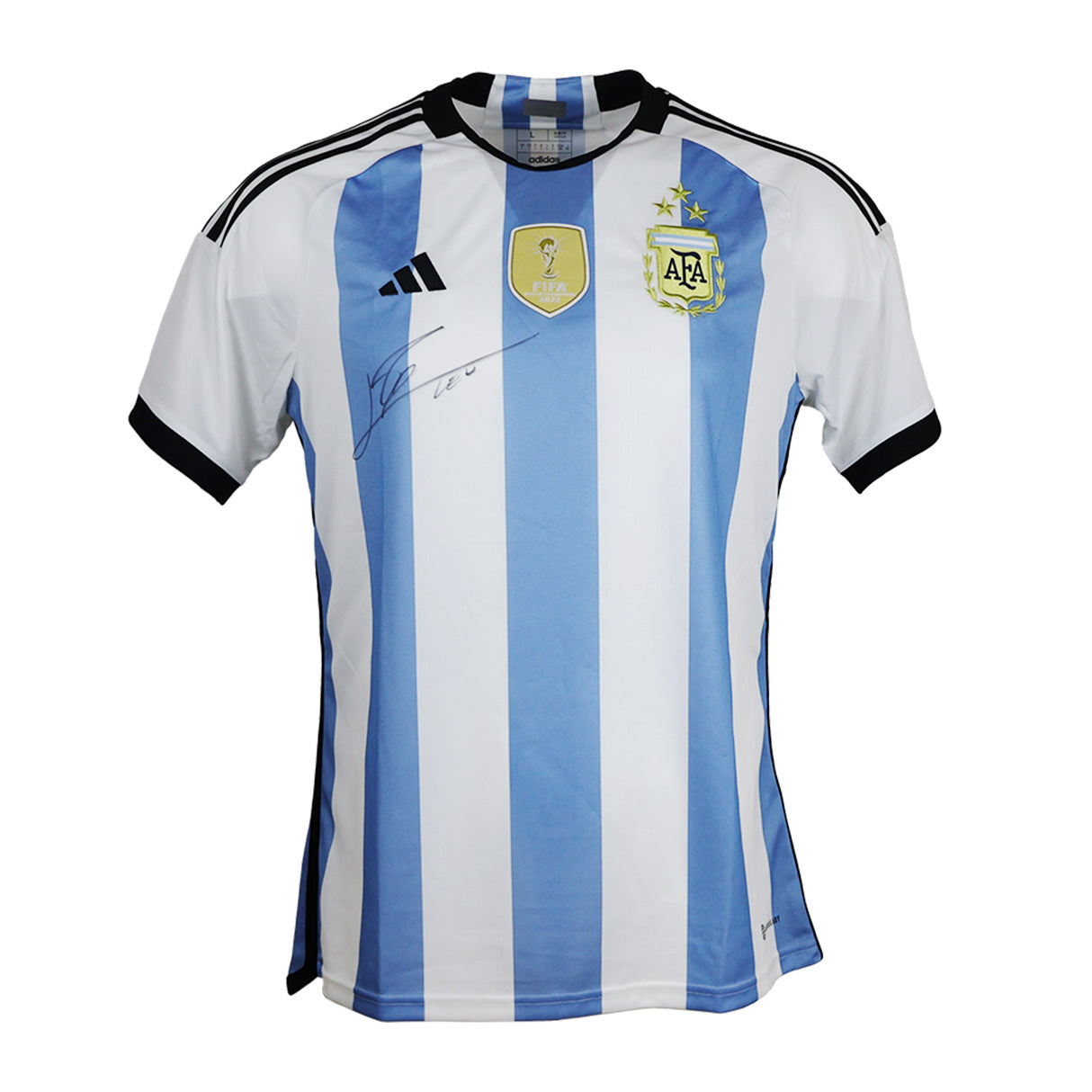 Lionel Messi Front Signed Argentina 2022 Home Jersey – 3-Star Edition