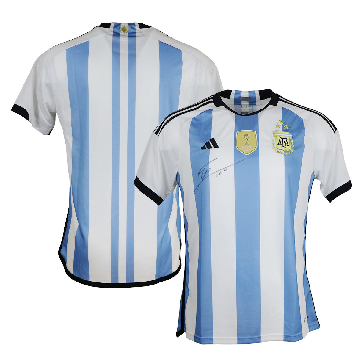 Lionel Messi Front Signed Argentina 2022 Home Jersey – 3-Star Edition