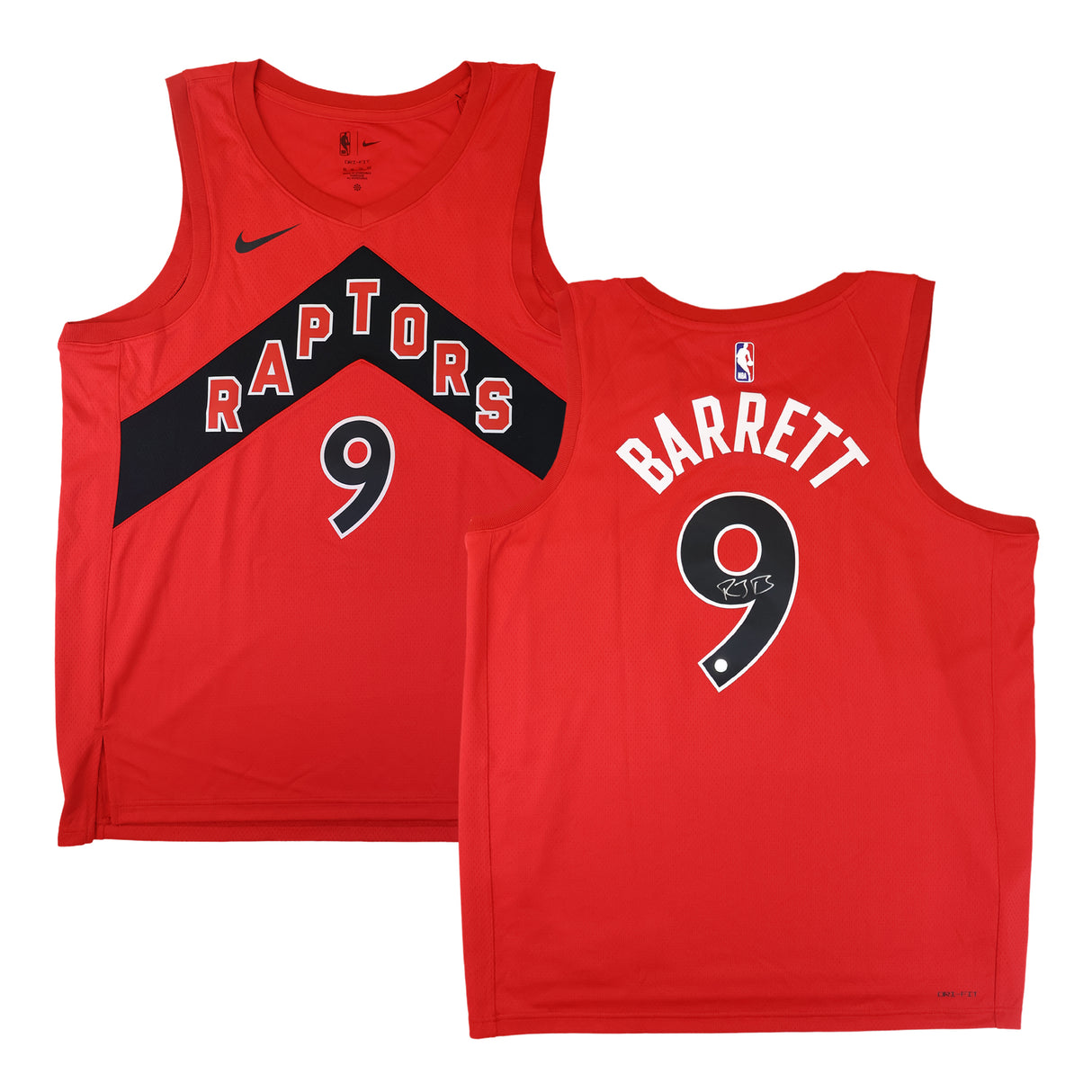 RJ Barrett Signed Jersey Toronto Raptors Red Nike Icon Edition