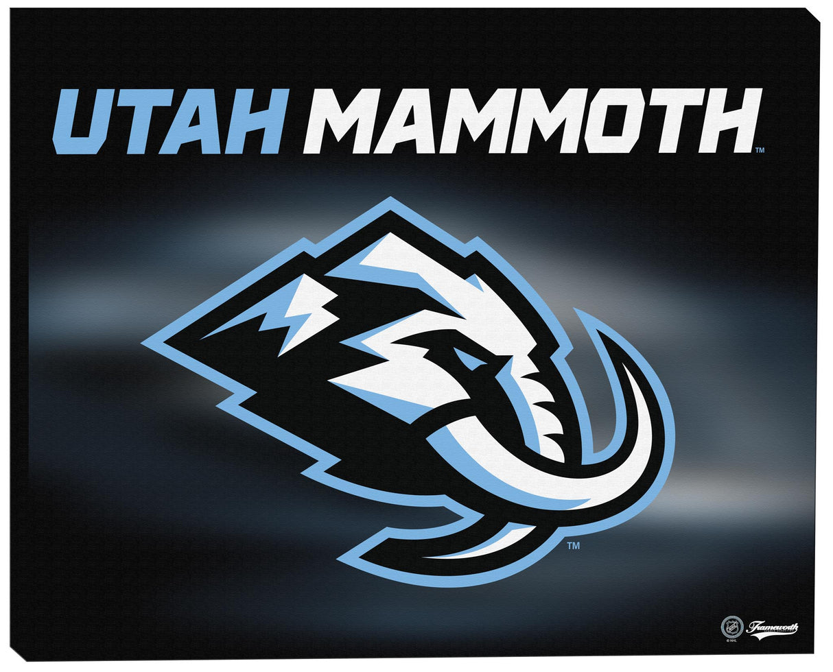 Utah Mammoth 16x20 Logo Canvas Stretched