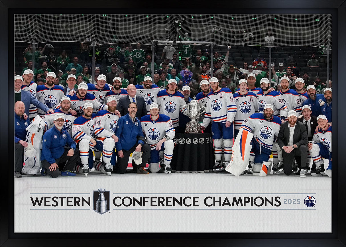 Edmonton Oilers 20x29 Framed Canavs 2025 Conference Champions