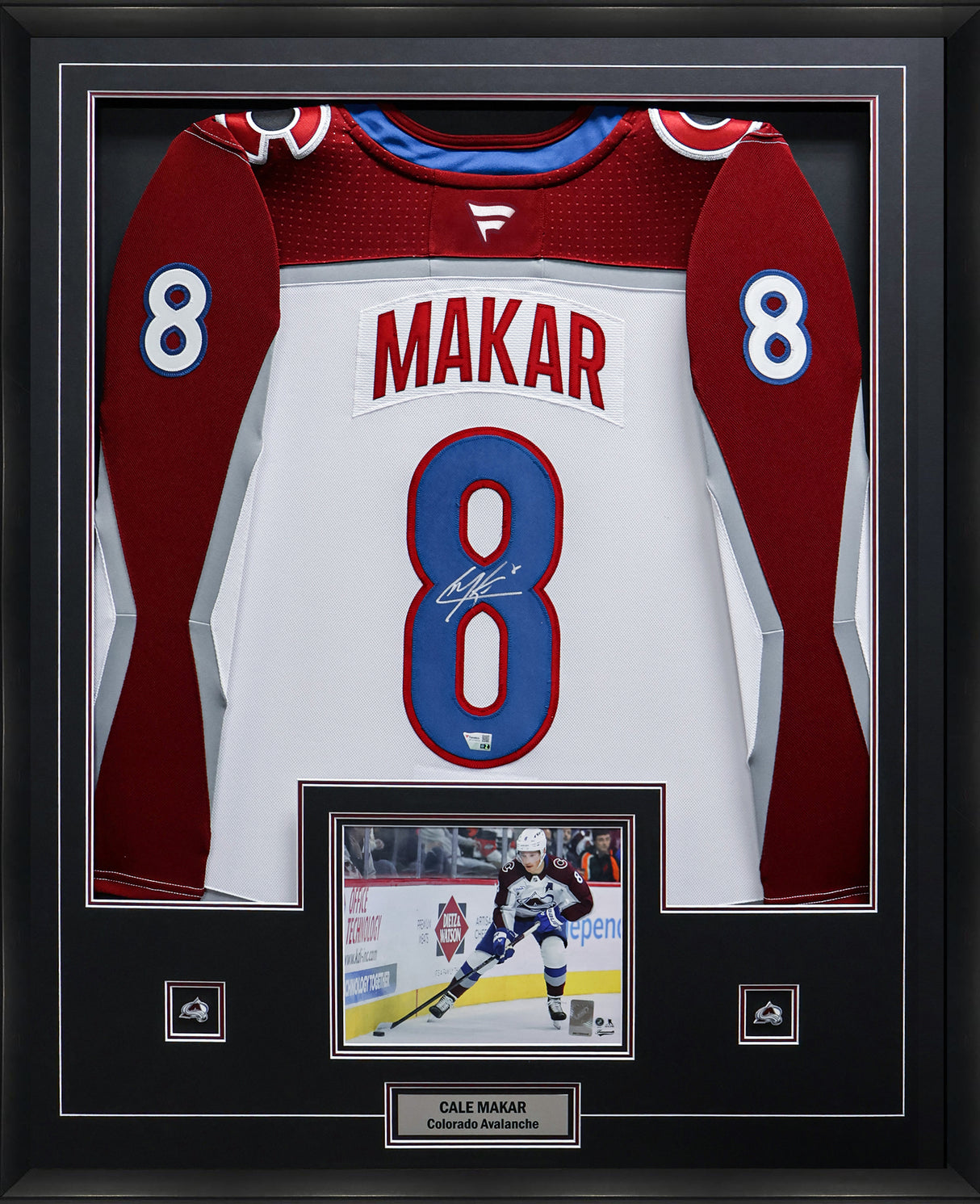 Cale Makar Signed Colorado Avalanche Framed 34x42 White Fanatics Premium Jersey