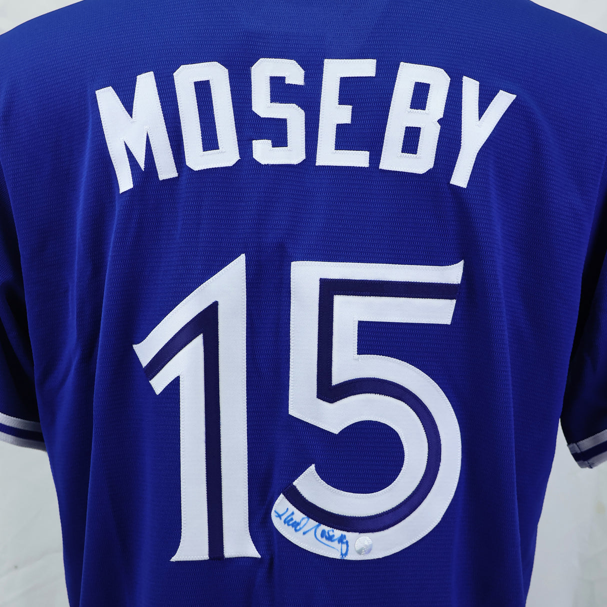 Lloyd Moseby Signed Toronto Blue Jays Blue Replica Majestic Jersey