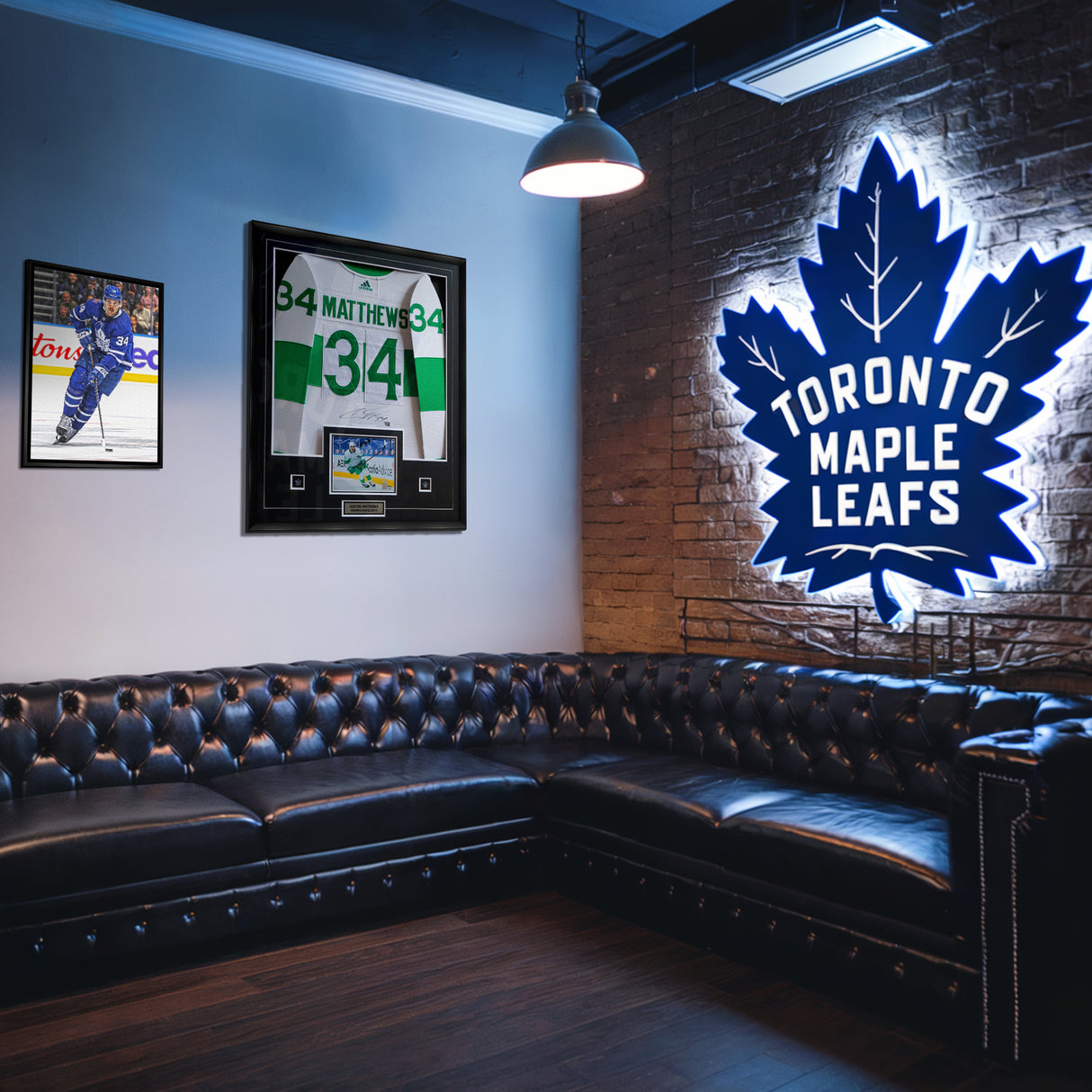 Auston Matthews Signed Framed Toronto St Pats White Adidas Jersey